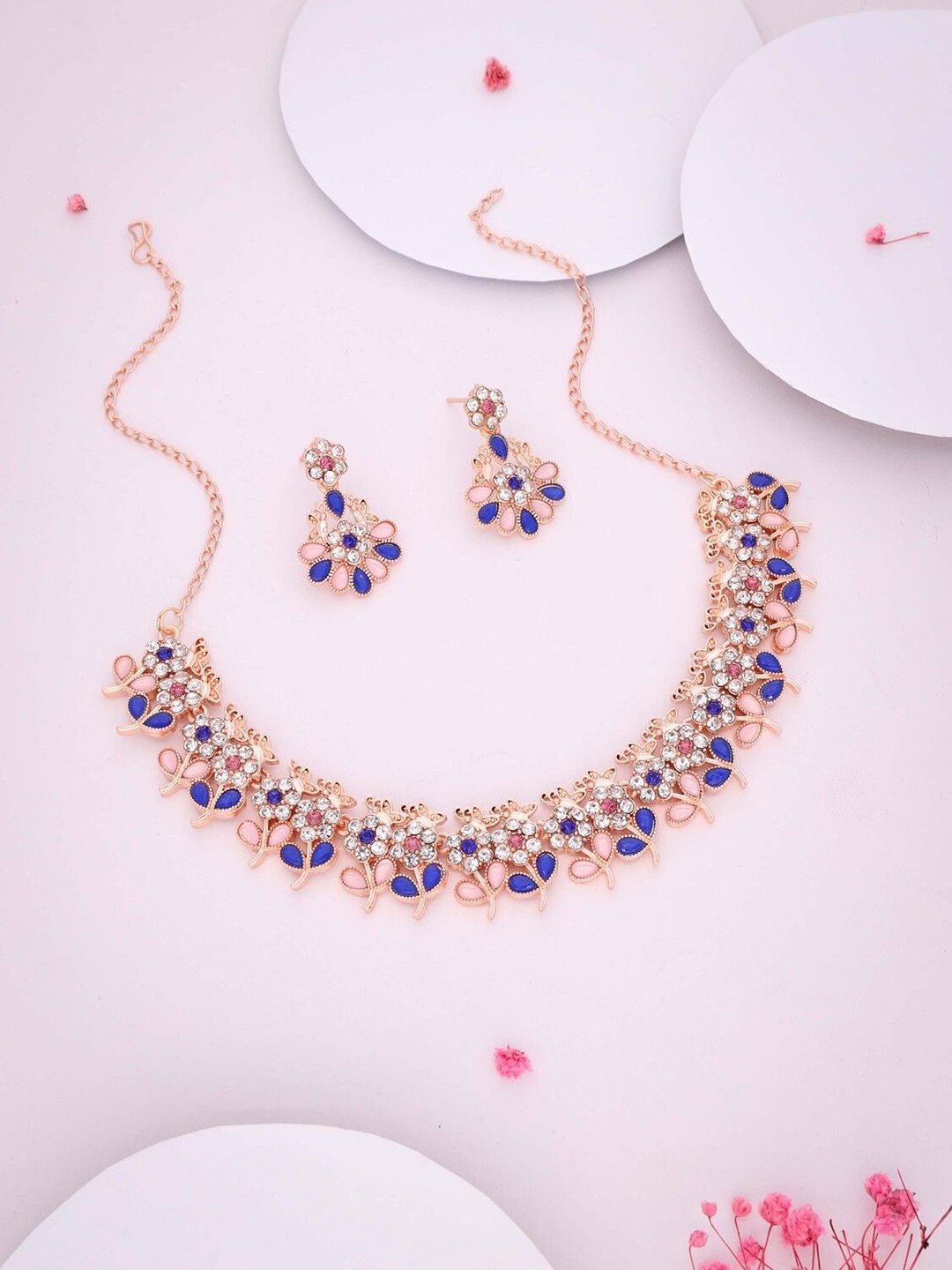 

Lyriss Gold-Plated American Diamond Studded Jewellery Set