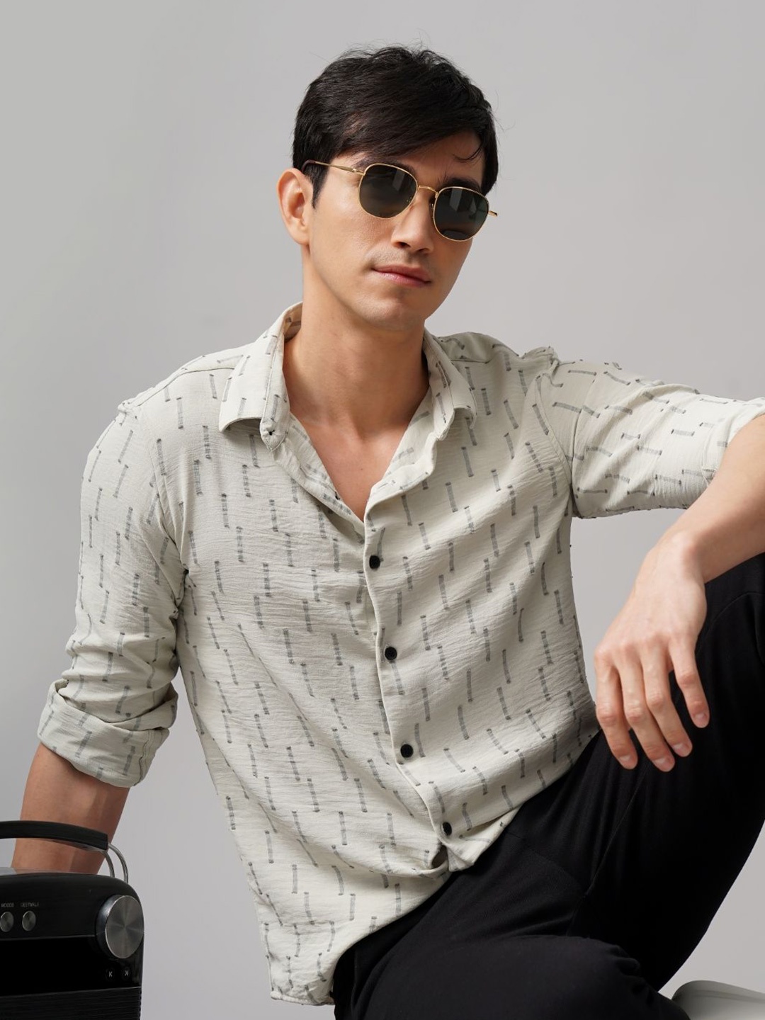 

PAUL STREET Men Standard Slim Fit Opaque Casual Shirt, Green