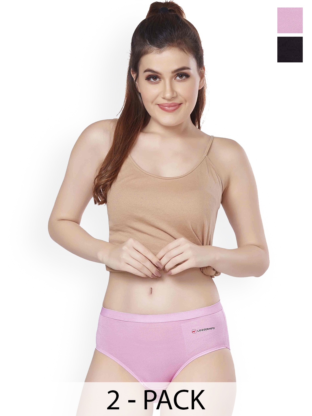 

LOGGERHEAD Pack Of 2 Hipster Briefs LHMH015-Pink-Black