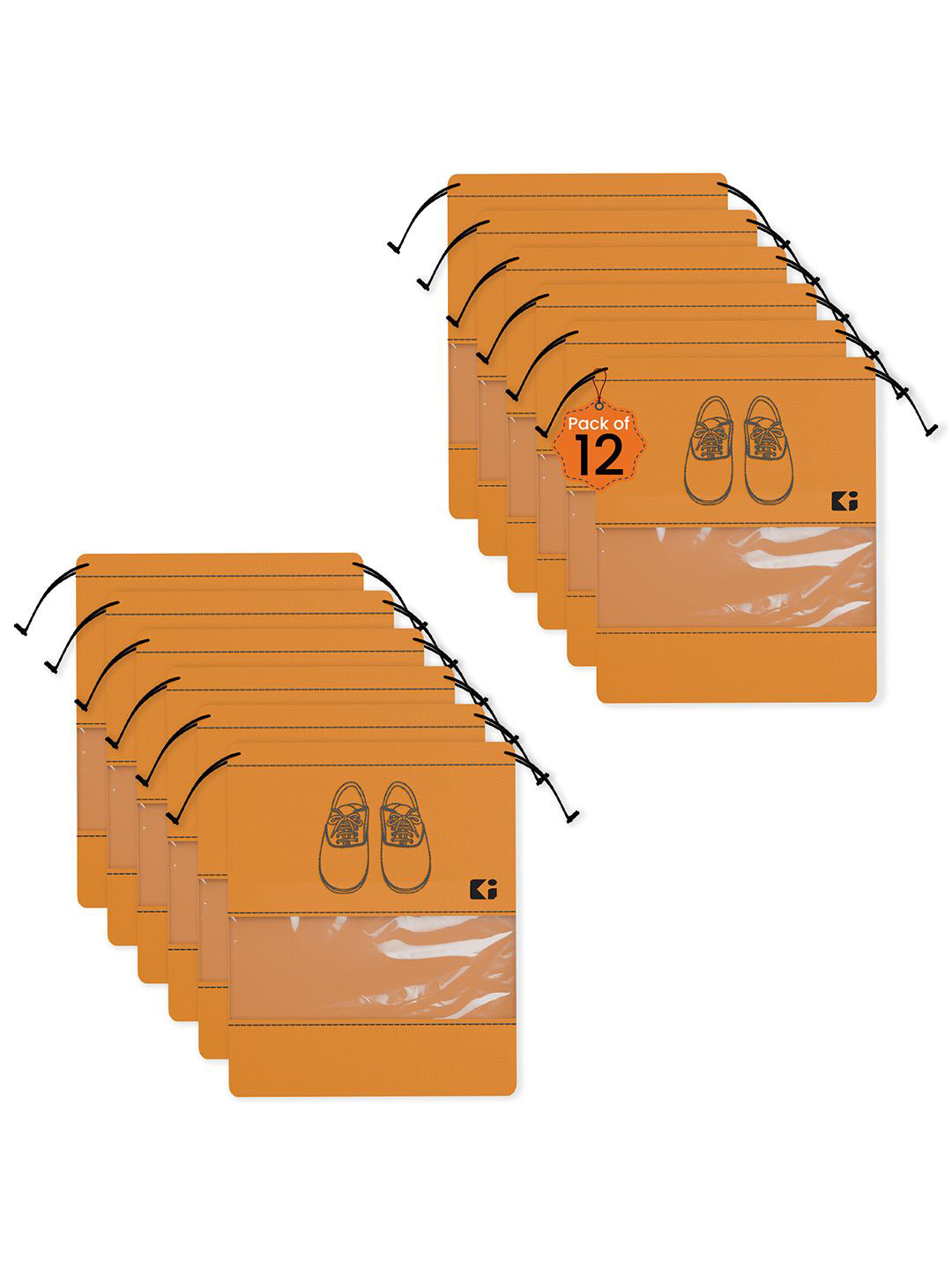 

Kuber Industries Orange 12 Pieces Printed Shoes Organisers