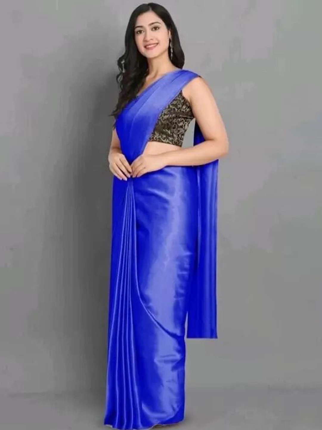 

Florence Satin Saree, Blue