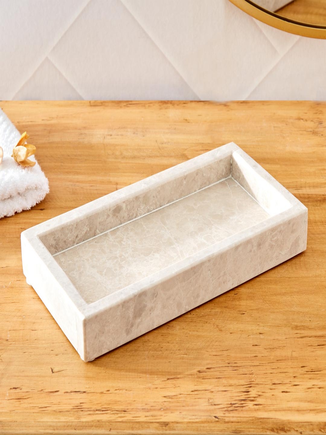 

Home Centre Beige Solid Marble Tray