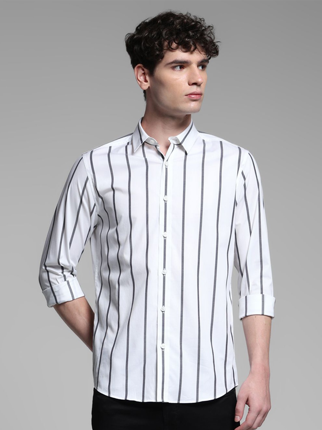 

Jack & Jones Men Multi Stripes Opaque Striped Casual Shirt, White