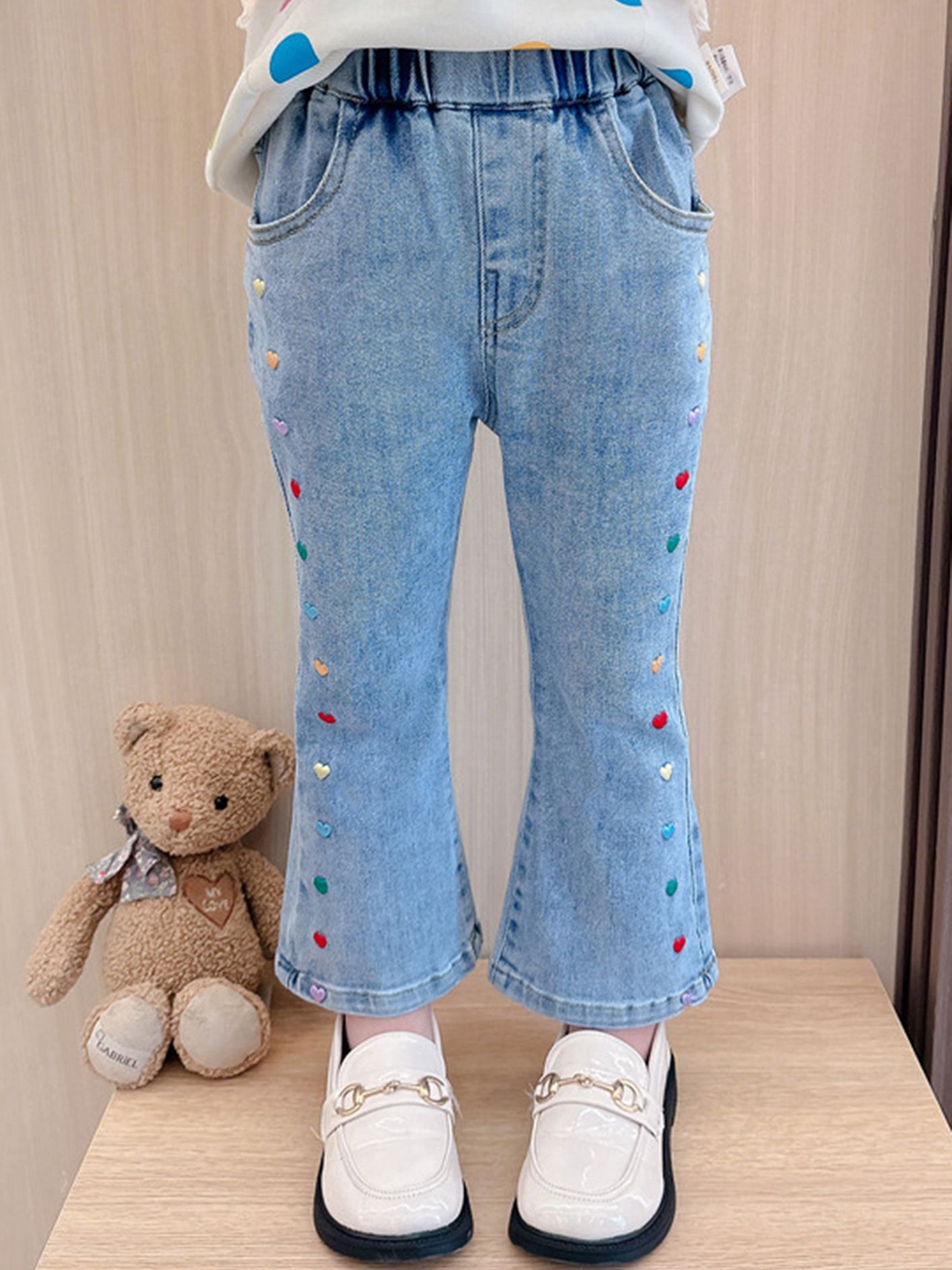 

LULU & SKY Girls Bootcut Slash Knee Jeans, Blue