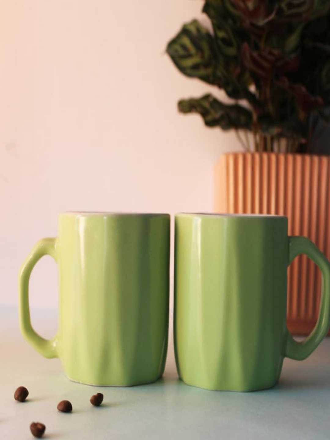 

Rare Planet Green Textured Ceramic Cup