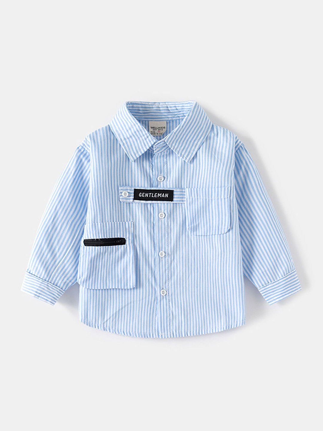 

LULU & SKY Boys Opaque Striped Casual Shirt, Blue