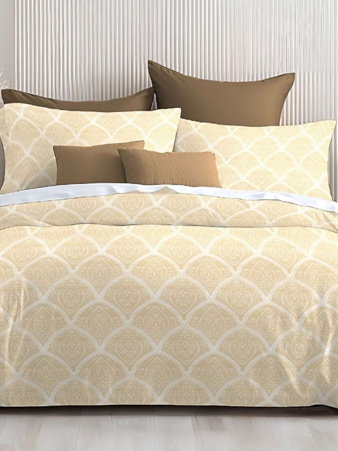 

Sleeping Owls- because your sleep matters Pure Cotton Queen Bedsheet Set 2.29m x 2.54m, Beige