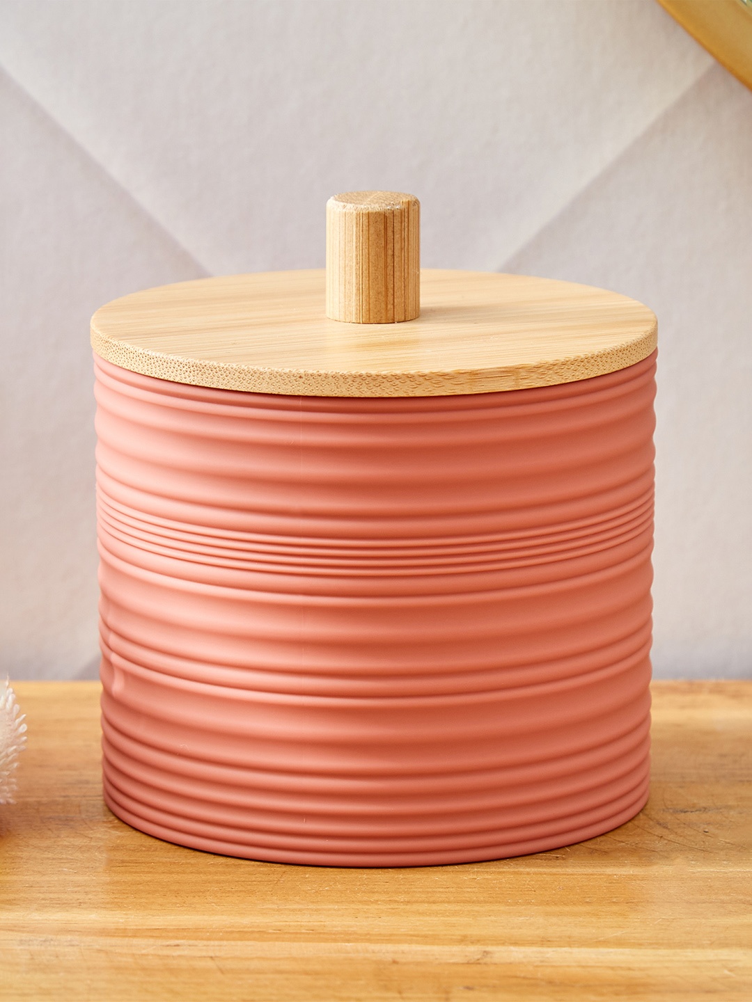 

Home Centre Rust & Brown Striped Plastic Bath Accessories Set