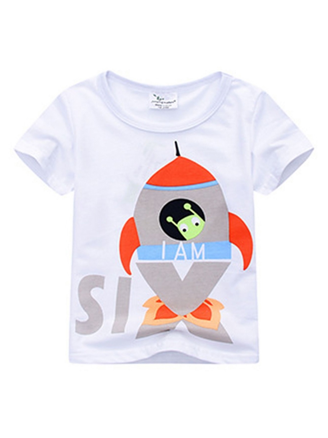 

LULU & SKY Boys Printed Applique T-shirt, White
