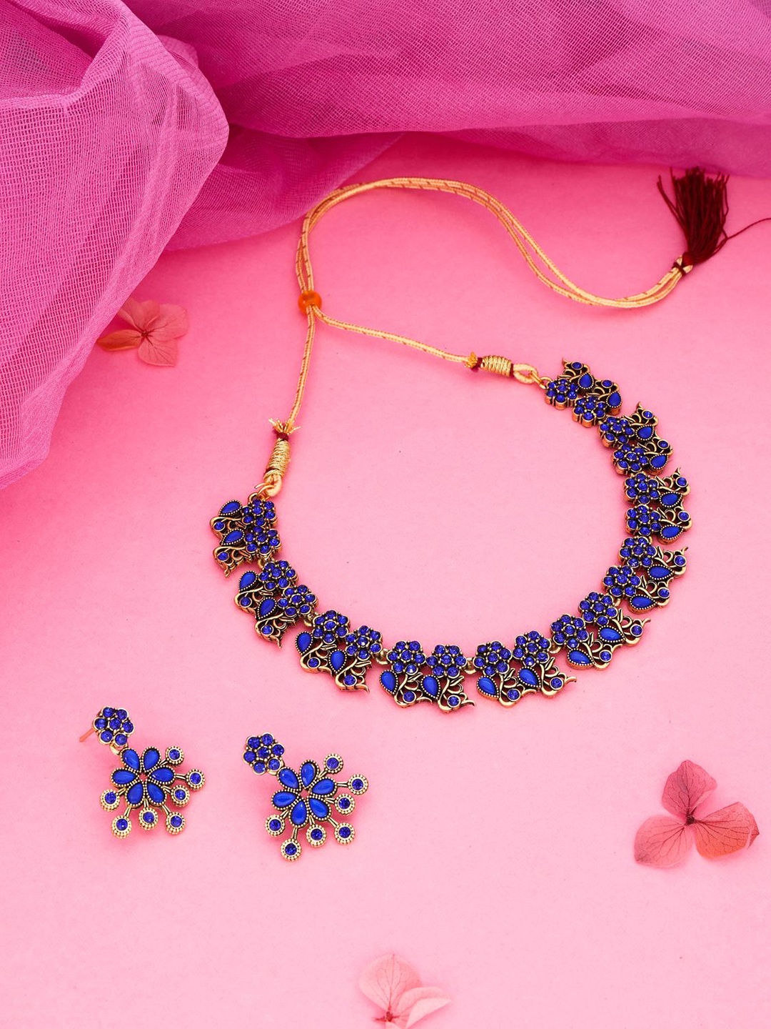 

Anouk Gold-Plated Artificial Stone-Studded Jewellery Set