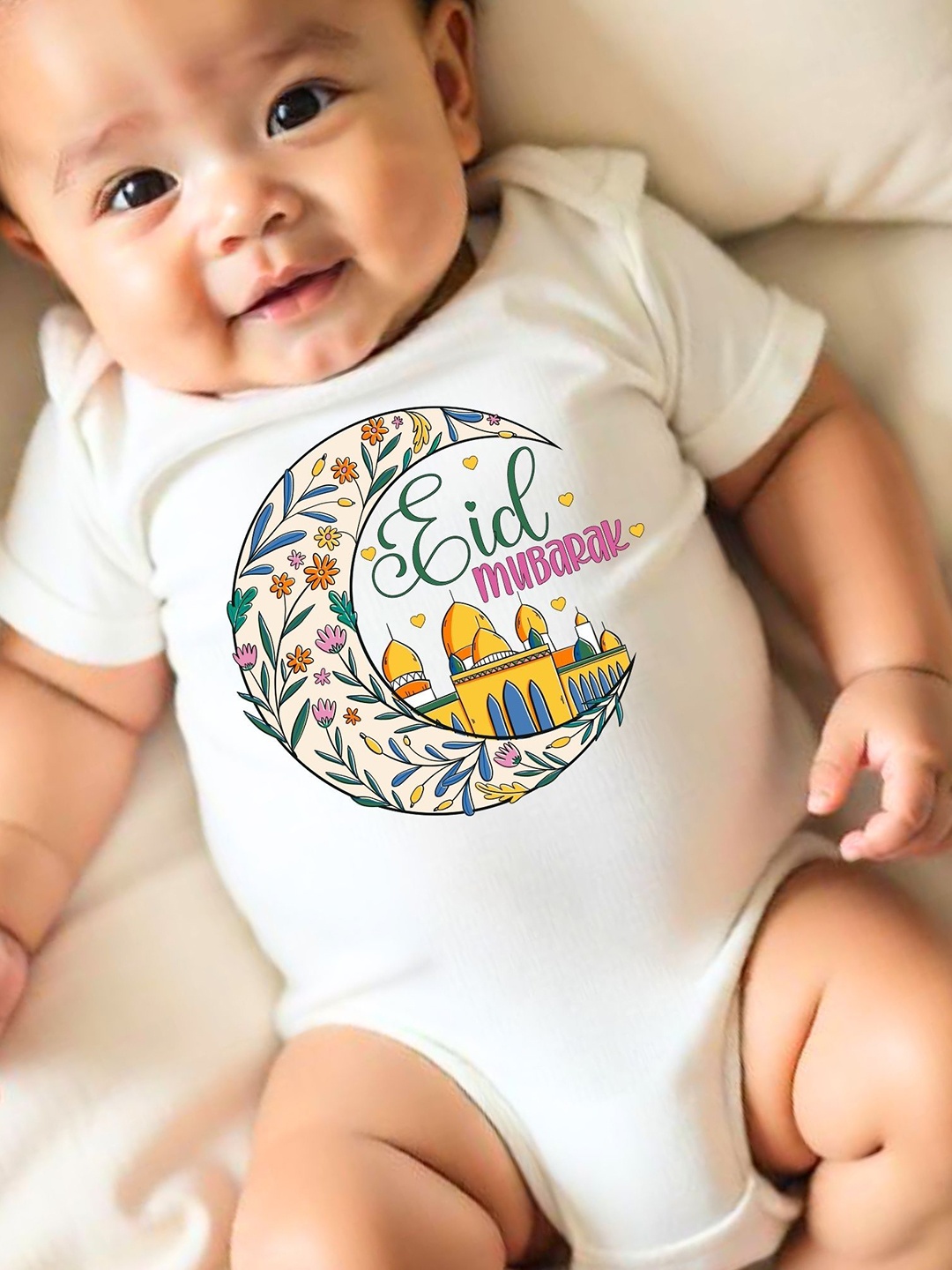

KNITROOT Infants Printed Bodysuit, White