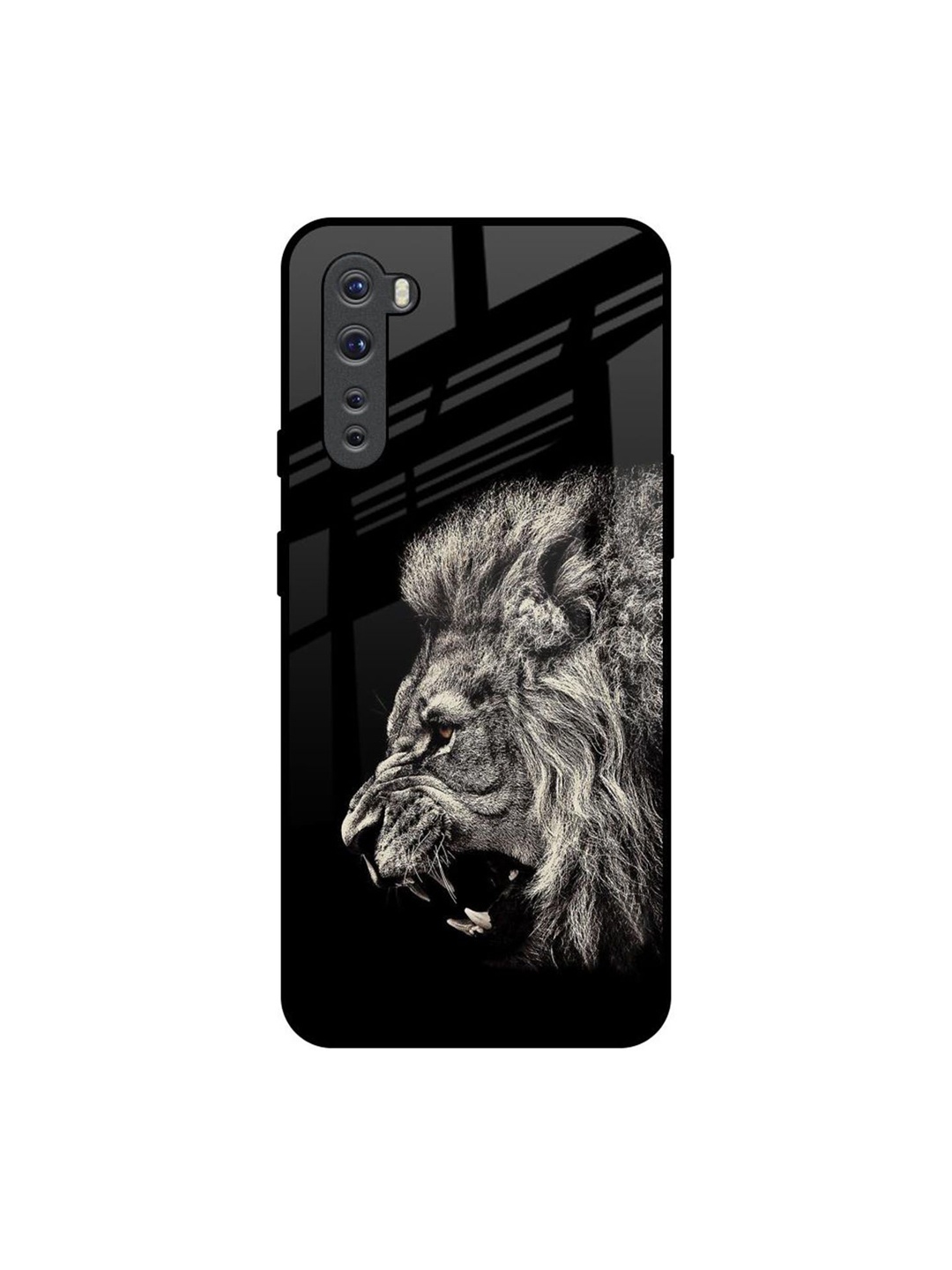 

QRIOH Brave Lion Printed OnePlus Nord Back Case, Black