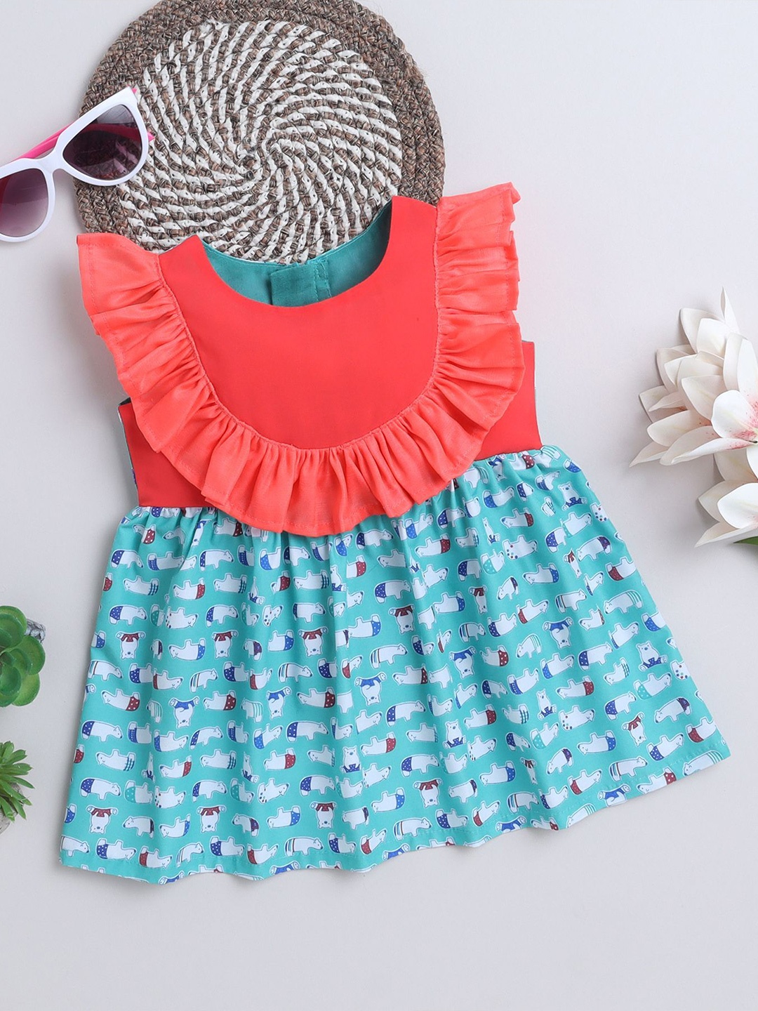 

MANY FROCKS & Print Fit & Flare Dress, Green
