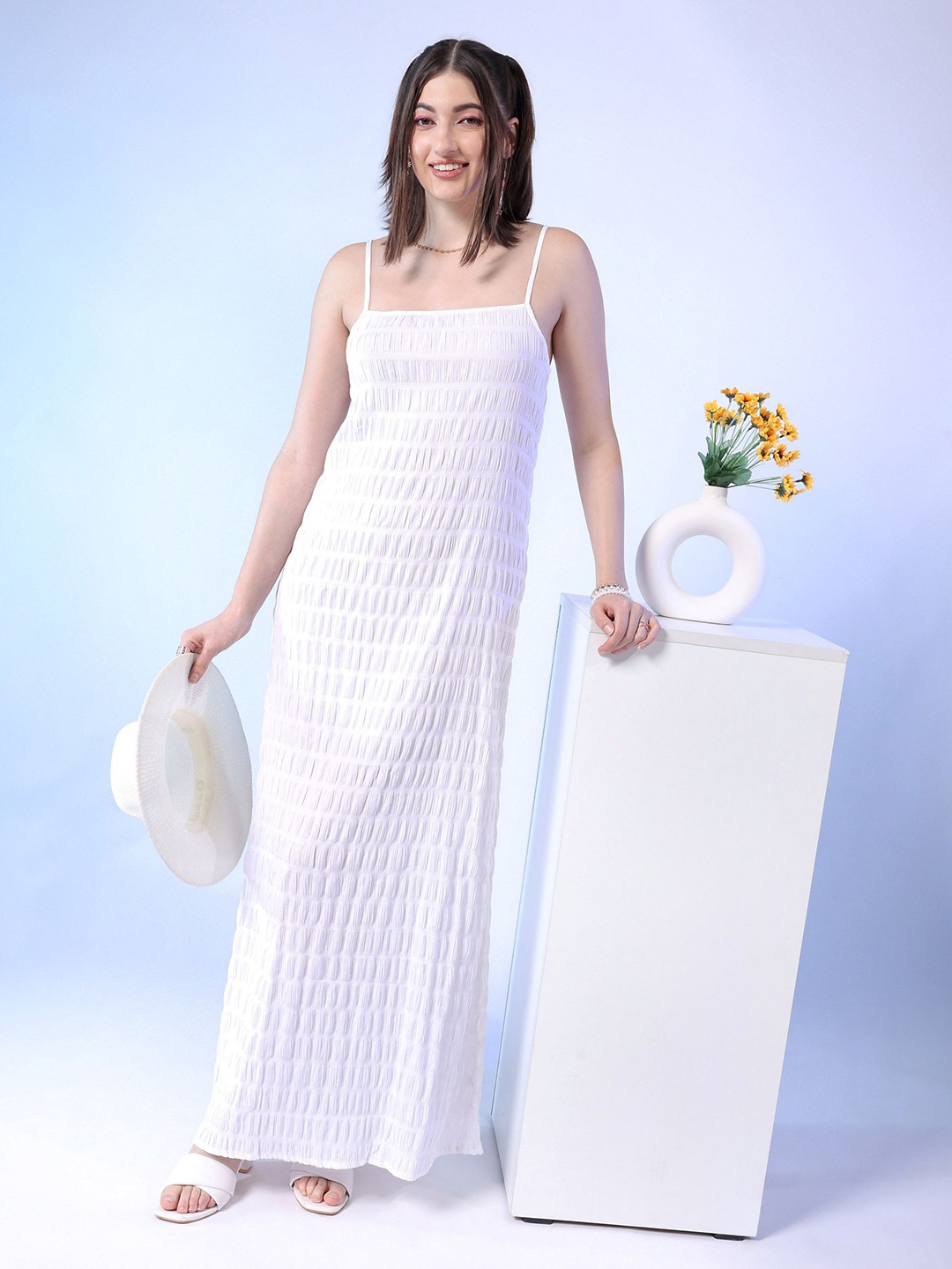 

Freehand by The Indian Garage Co Fit & Flare Maxi Dress, White