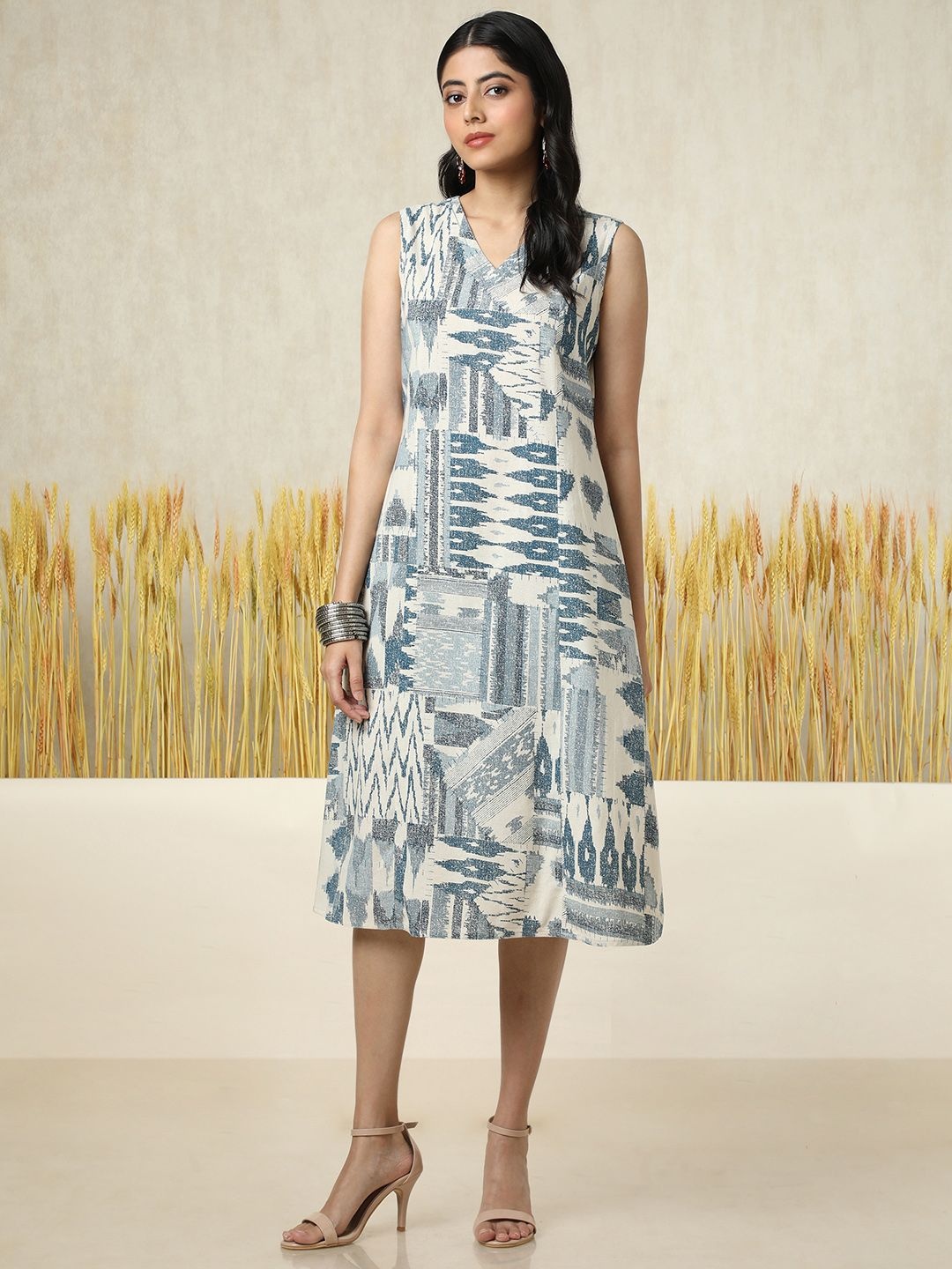 

Soch Print A-Line Dress, Beige