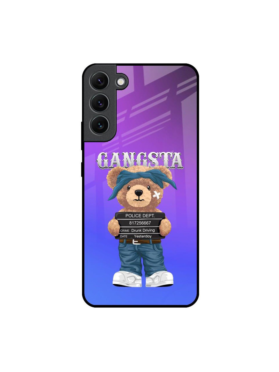 

QRIOH Gangsta Bear Printed Samsung Galaxy S22 Plus Back Case, Purple