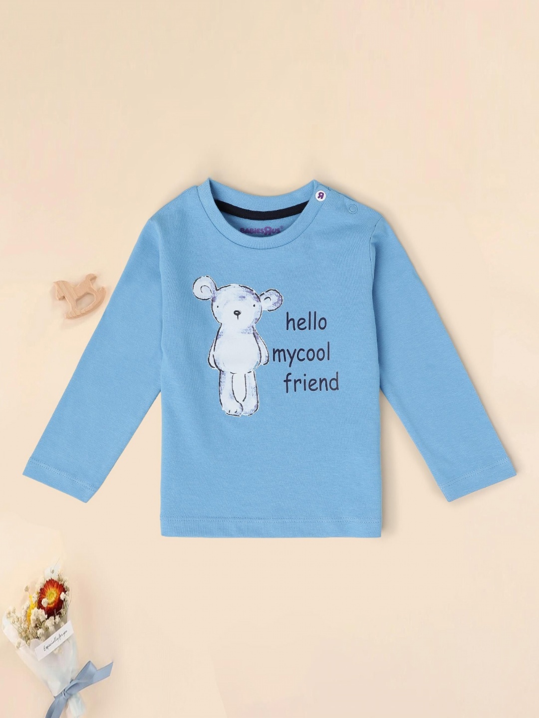

Babies R Us Boys Graphic Printed Round Neck Cotton T-shirt, Blue