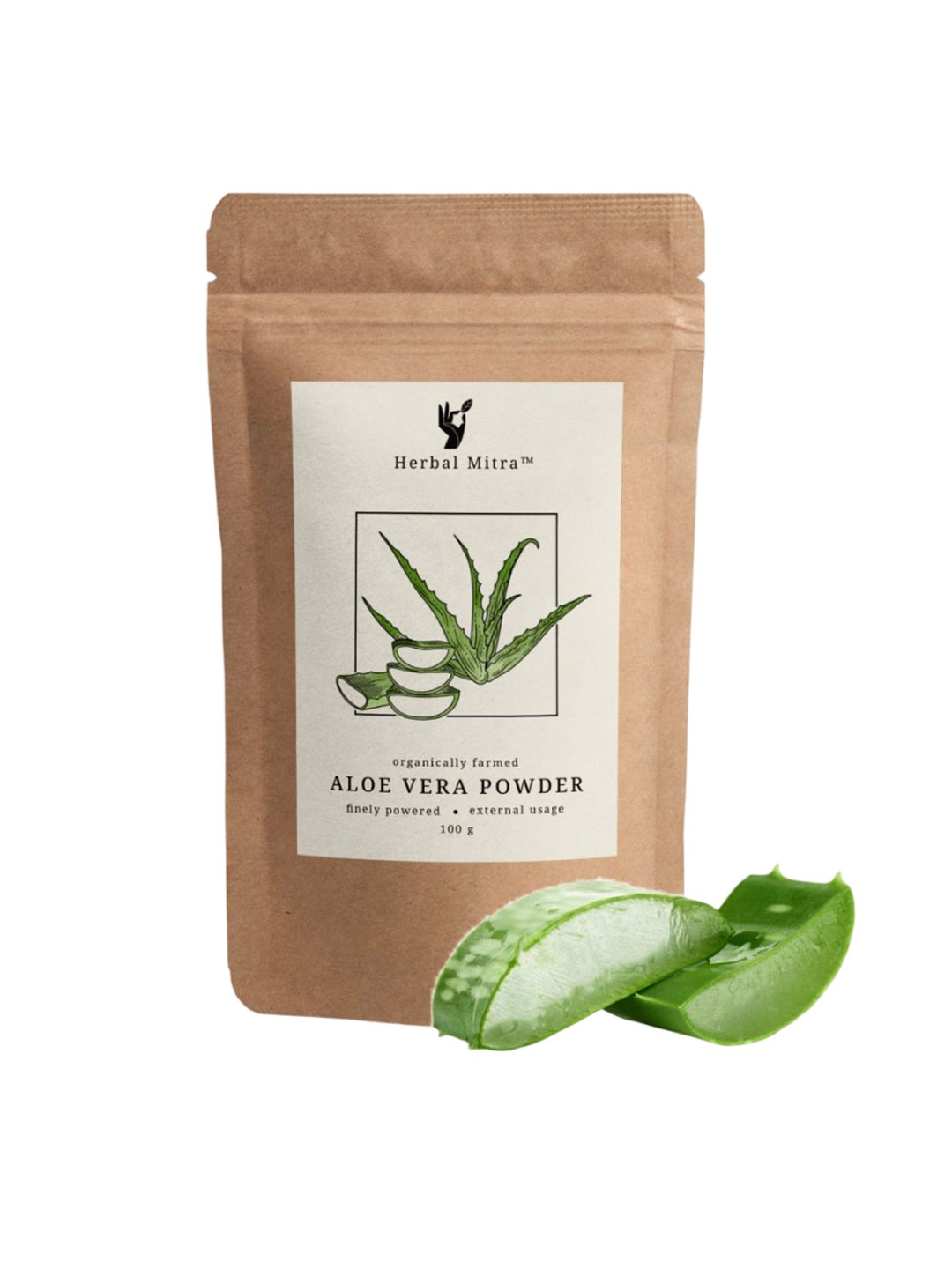 

Herbal Mitra Aloe Vera Powder For Hair And Skin For Deep Cleansing - 100 g, Brown