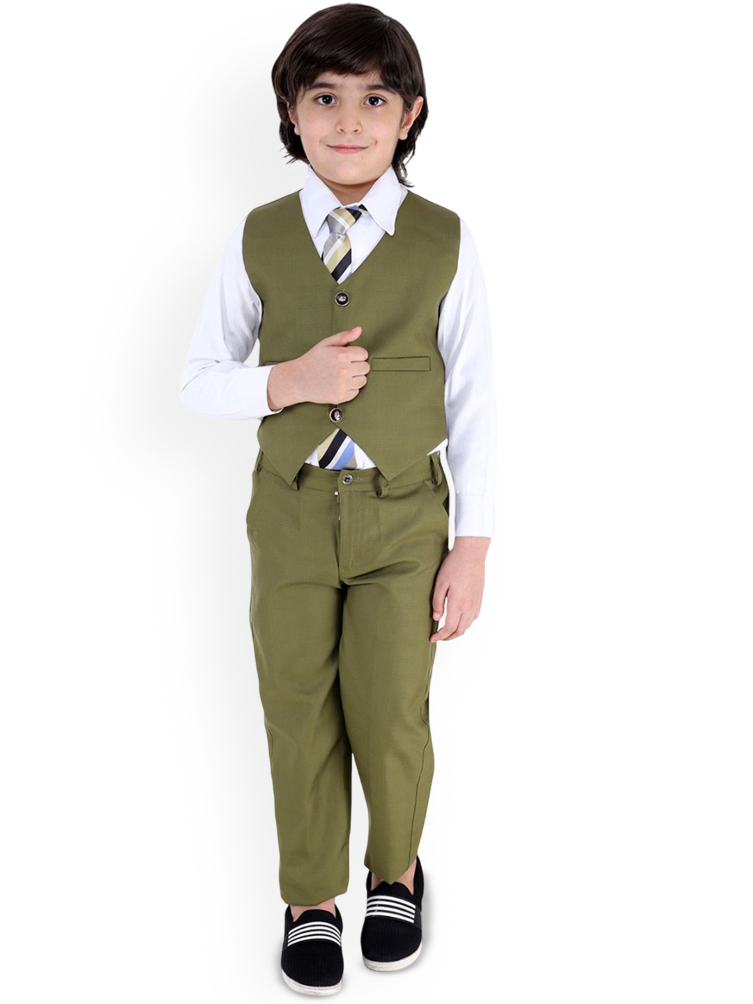 

BAESD Single-Breasted 5-Pcs PartySuits, Green