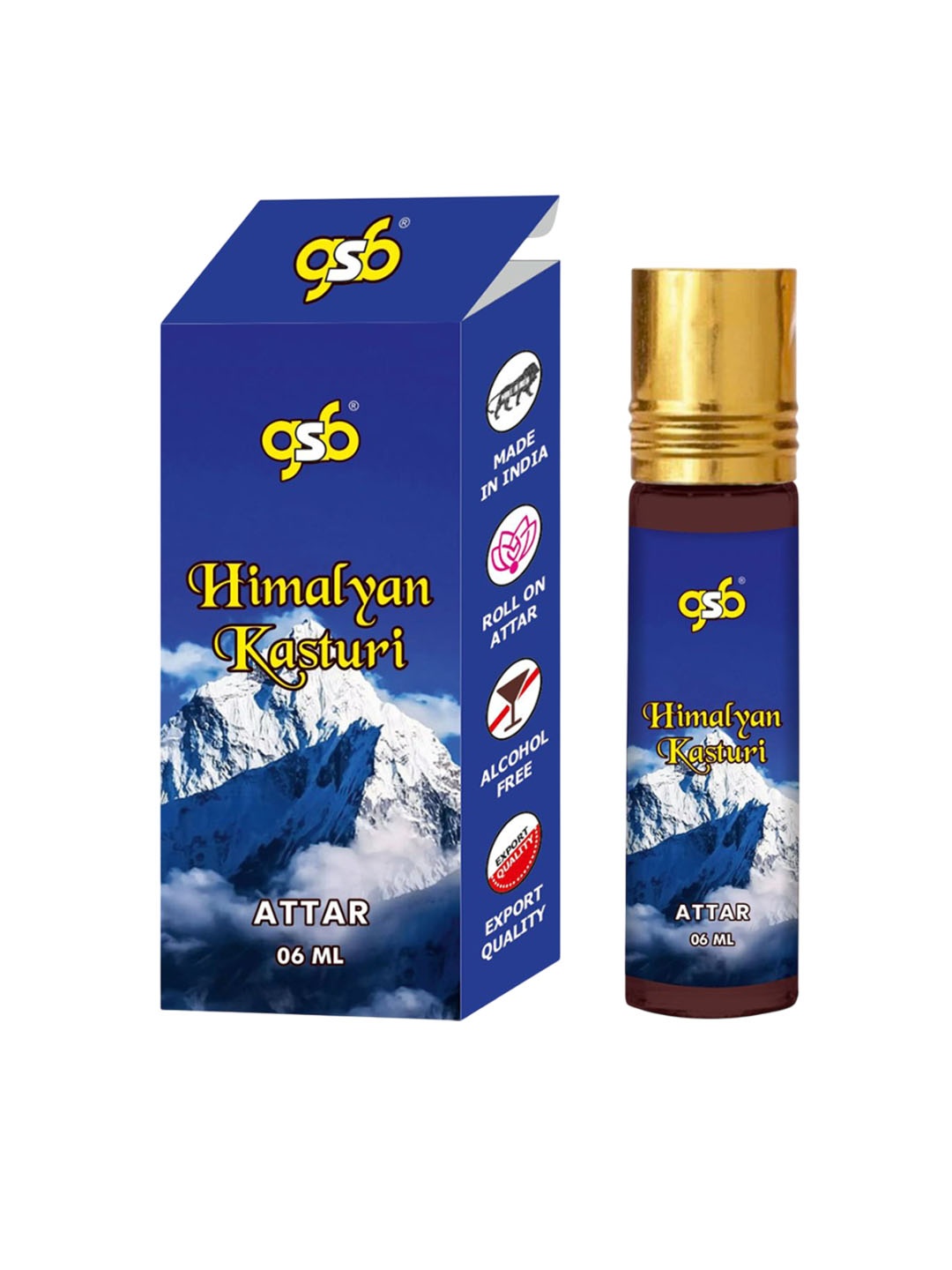 

GSB Himalyan Kasturi Alcohol Free Long Lasting Roll On Attar - 6 ml, Brown