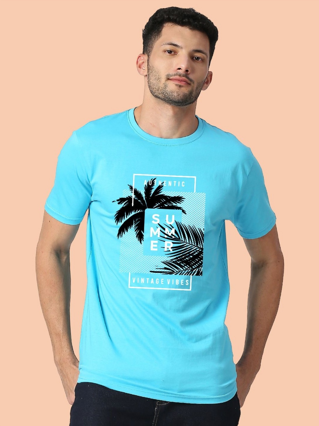 

Wear Your Opinion Men Graphic Printed Round Neck Cotton T-shirt, Blue