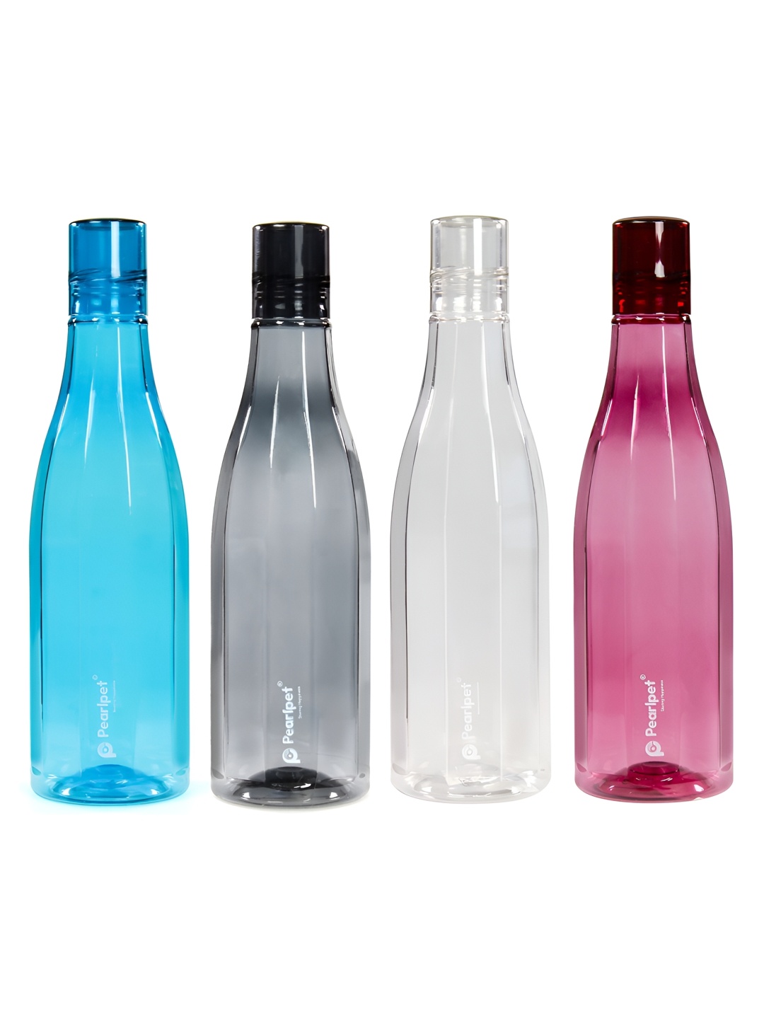 

Pearlpet Azzure Blue and Black 4 Pieces BPA-Free Water Bottles 1L Each