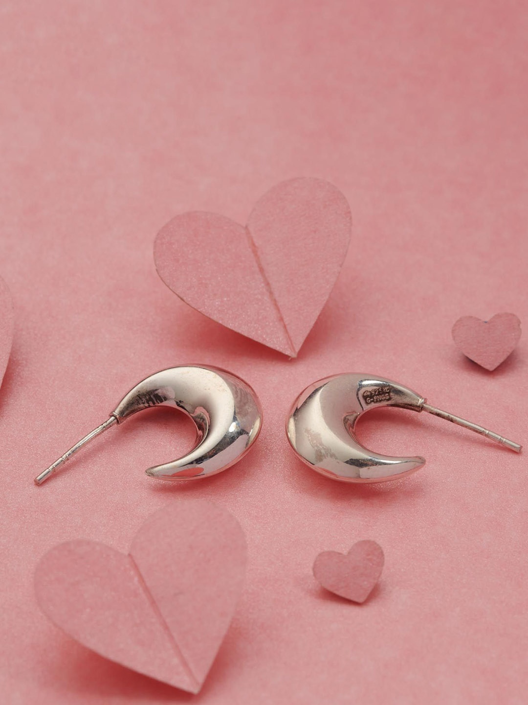 

Gargi by P. N. Gadgil & Sons 925 Sterling Silver Contemporary Half Hoops