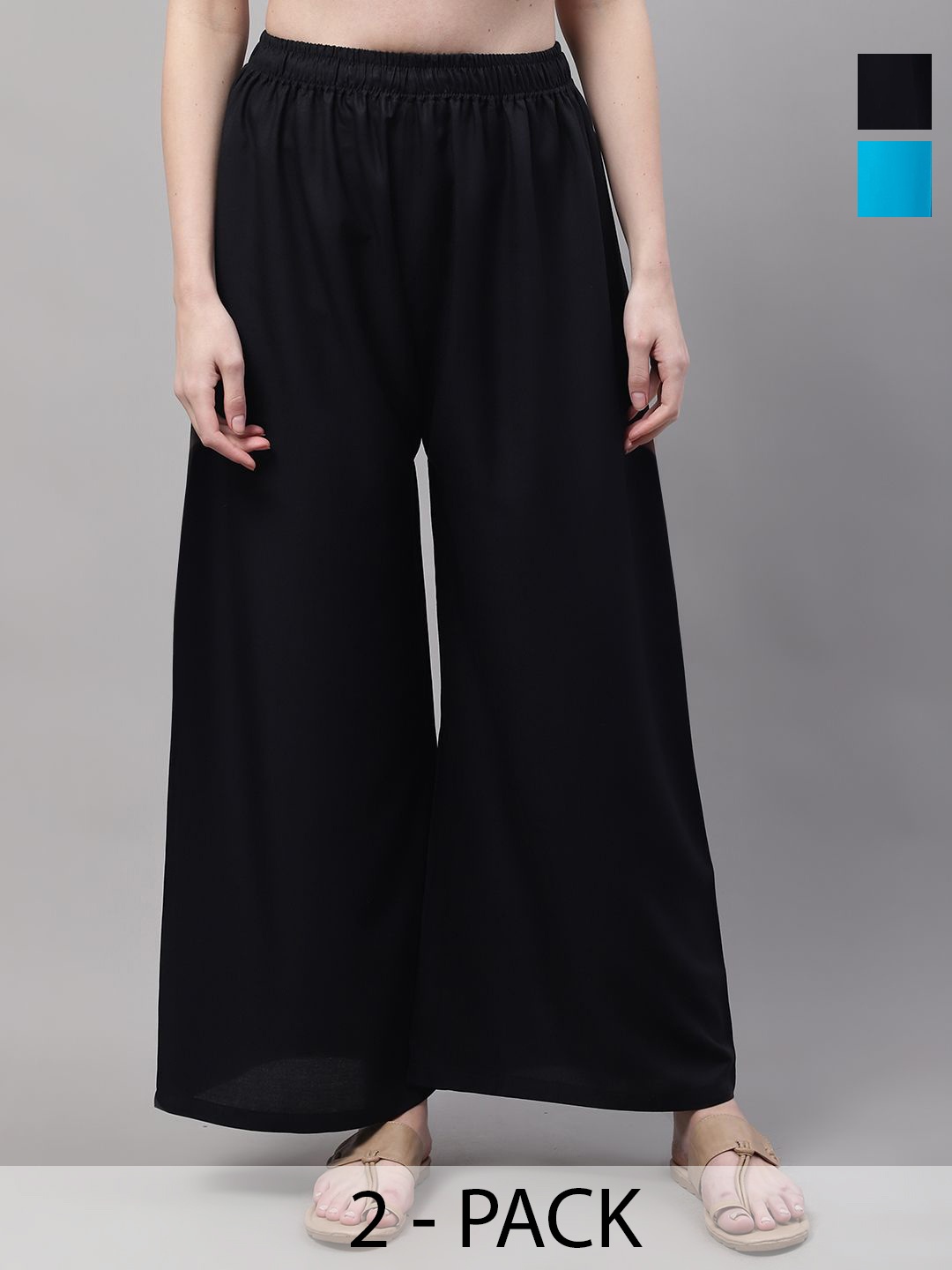 

Valles365 by S.C. Women 2 Flared Palazzos, Blue
