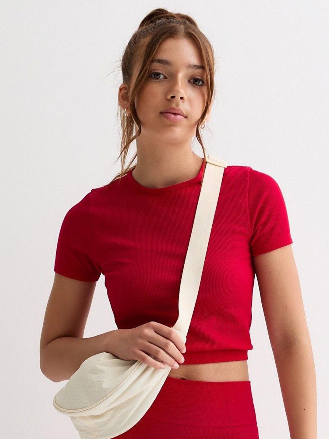 

CORSICA Cotton Crop Top, Red