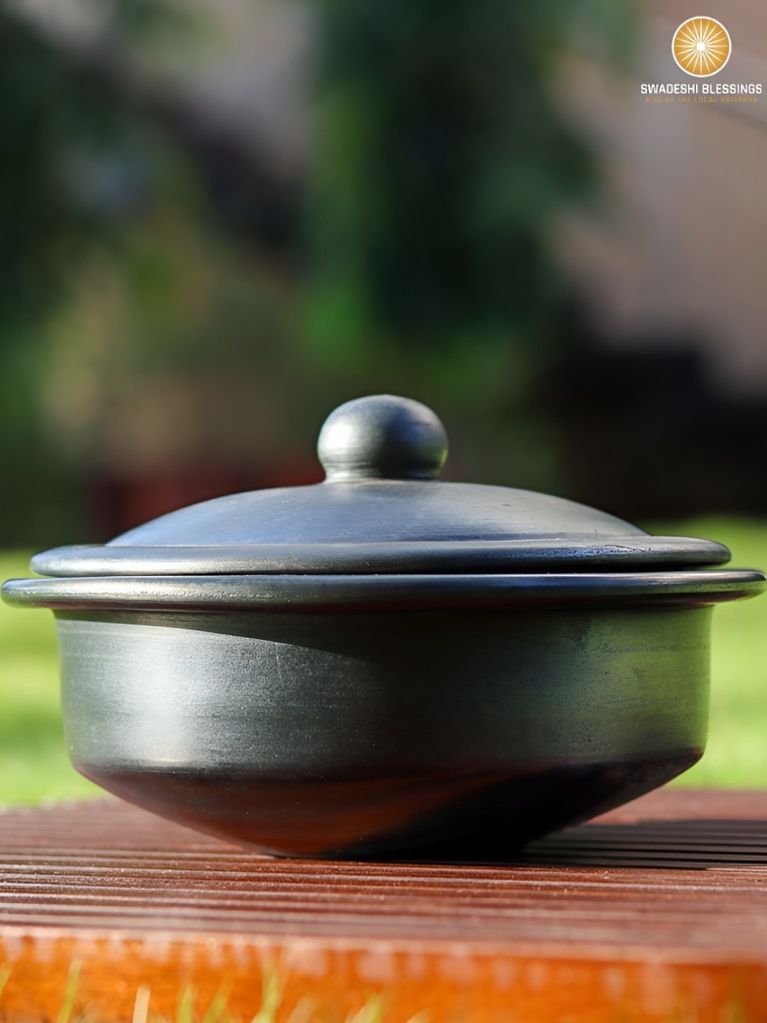 

Swadeshi Blessings Black 2024 Clay 1 Pieces Easy to Clean Serving Handi