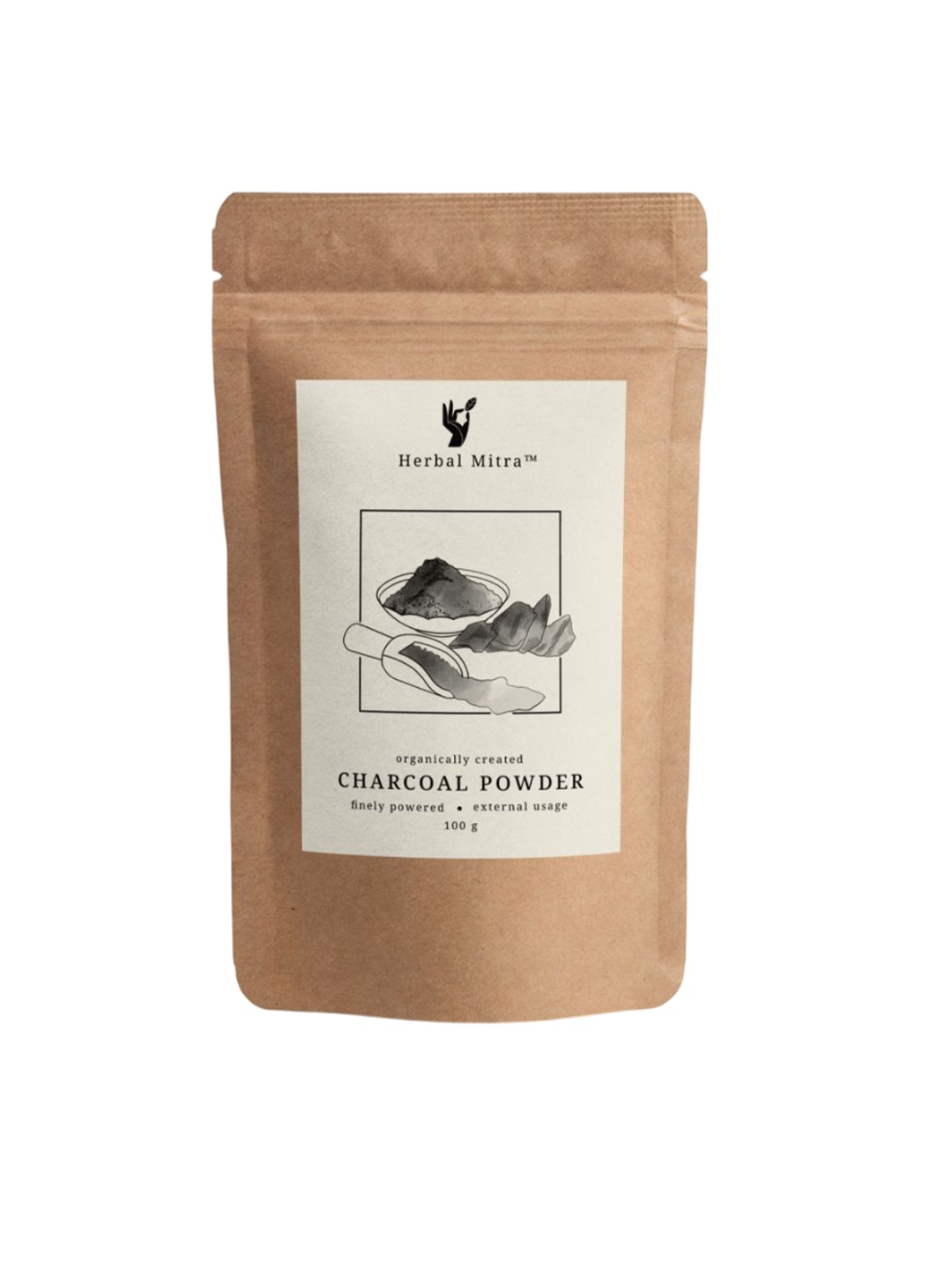 

Herbal Mitra Natural Charcoal Powder Face Pack For Removes Dead Skin -100g, Brown