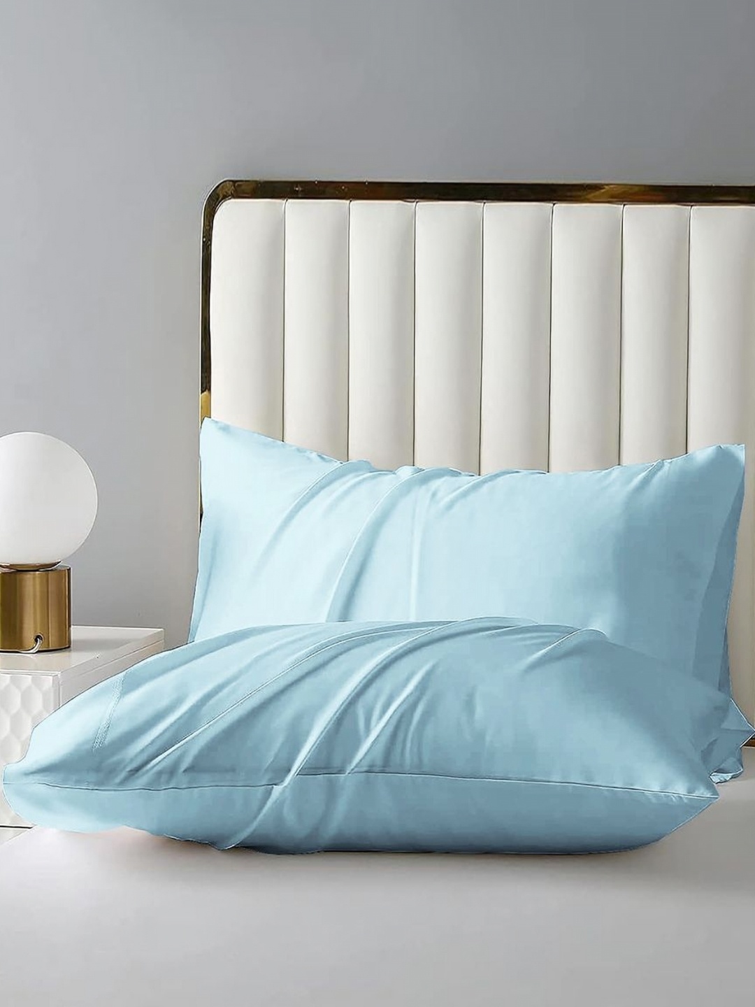 

bsb home Blue 2 Pieces Pure Cotton Rectangle Shaped Pillow Covers