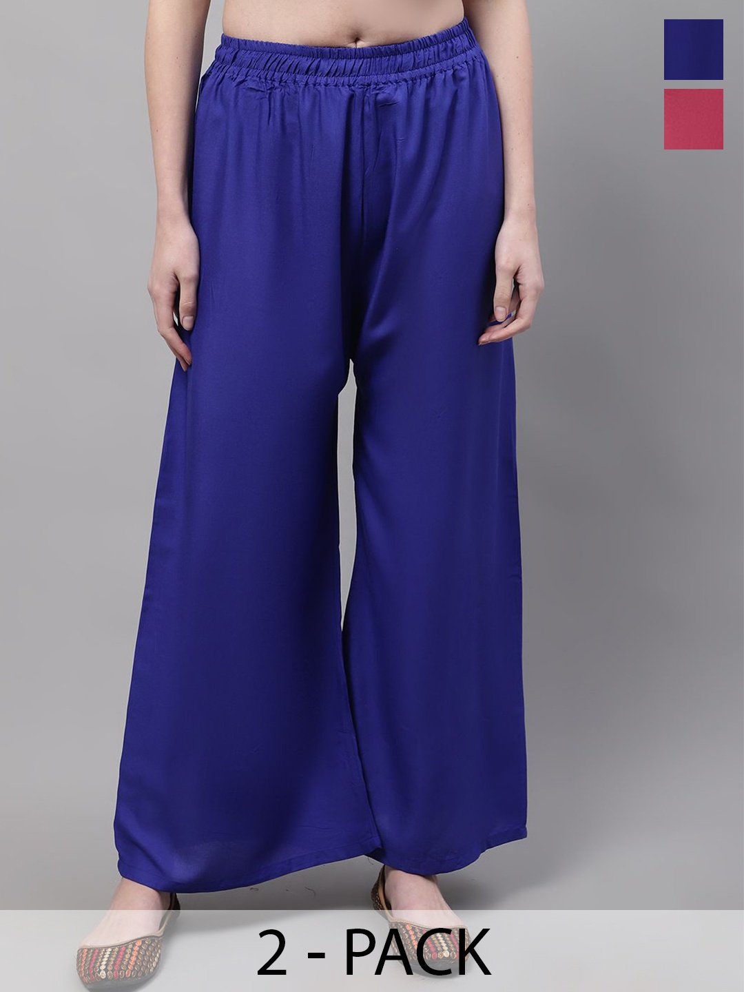 

Valles365 by S.C. Women 2 Flared Palazzos, Blue