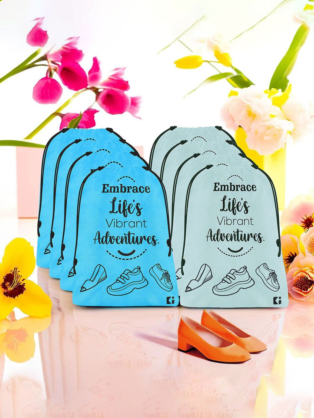 

Kuber Industries Blue 6 Pieces Printed Shoes Organiser