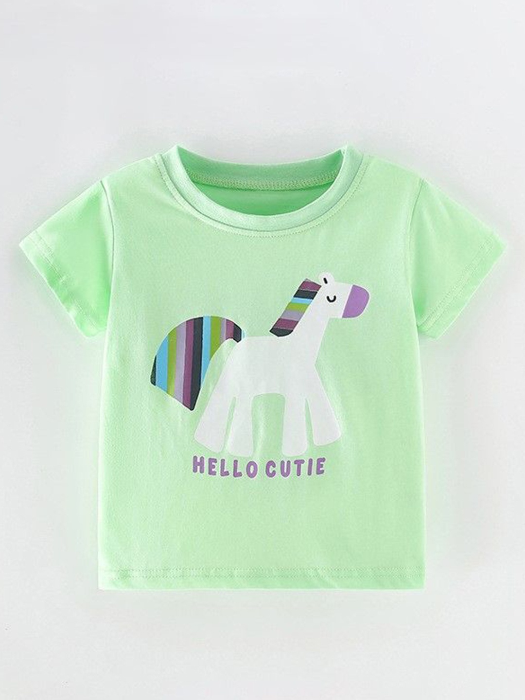

YK Animal Print Cotton Top, Green