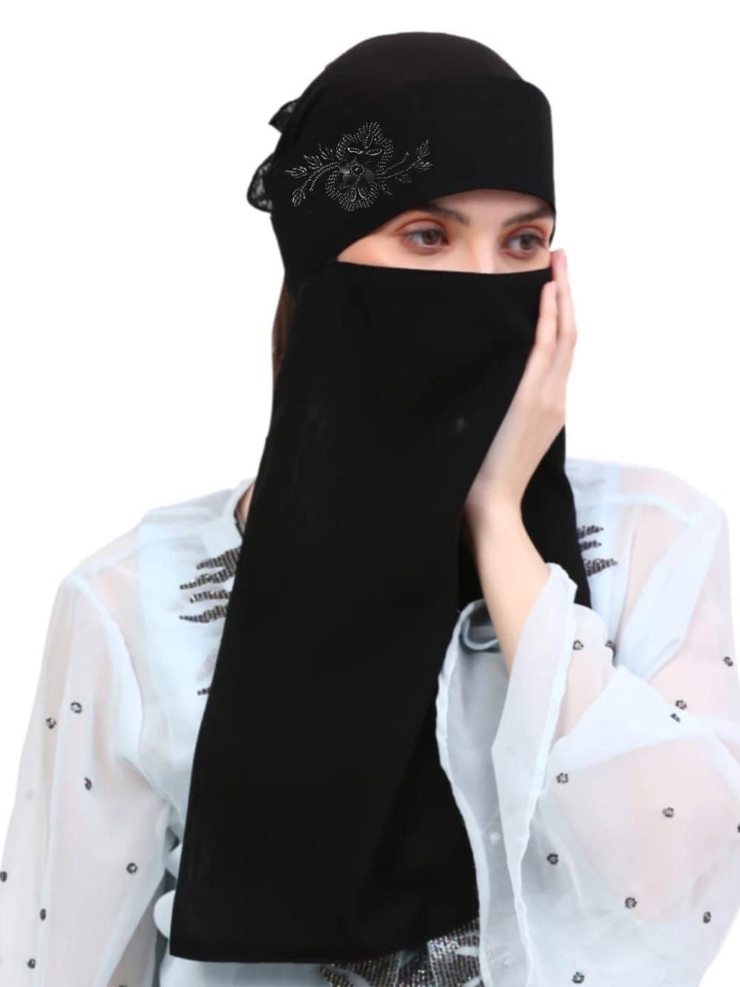 

Dhyeyu Embellished Hijab, Black