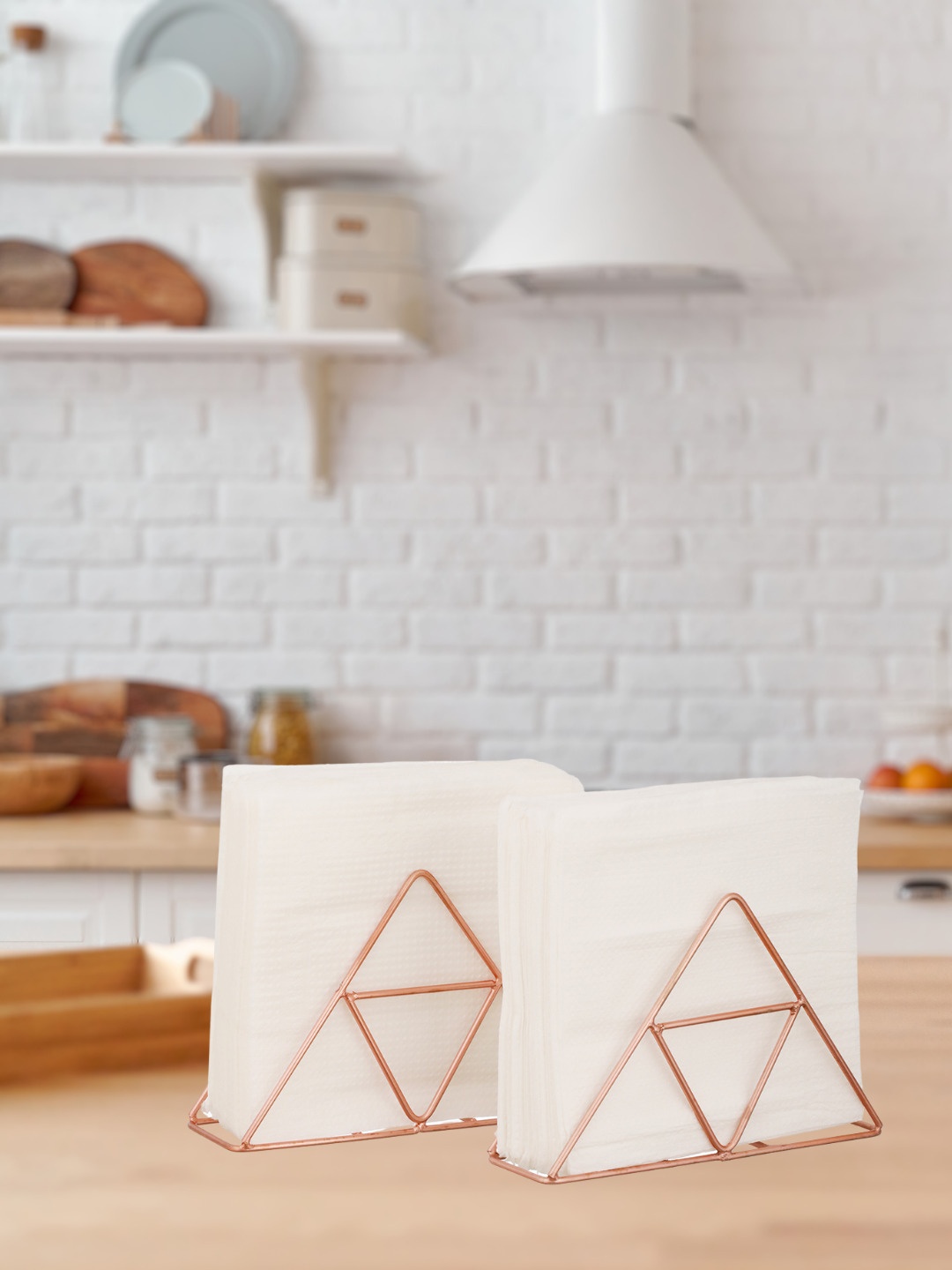 

Homspurts Set Of 2 Rose Gold-Toned Metal Tissue Holder