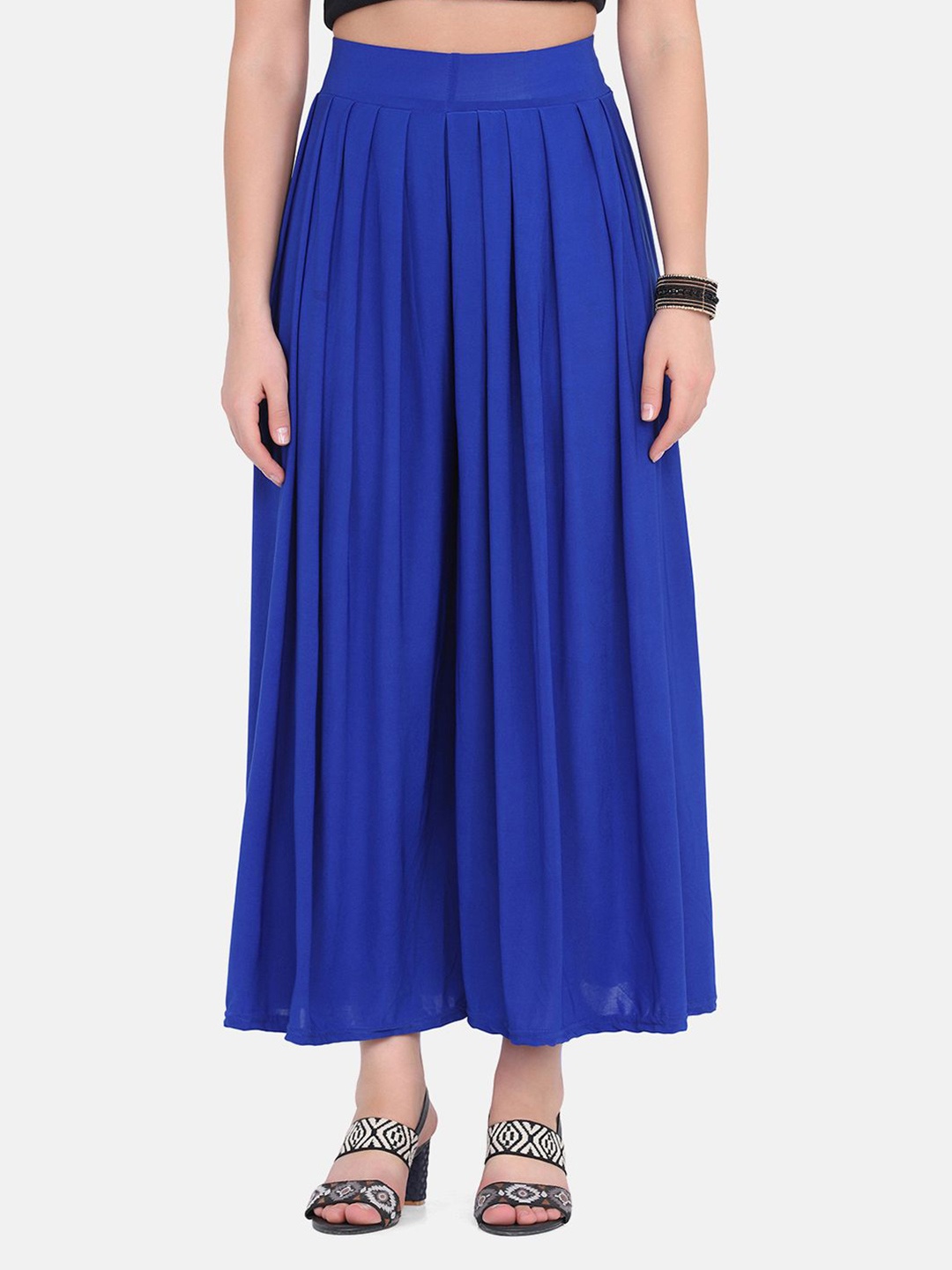 

DIMPY GARMENTS Women Flared Palazzos, Blue