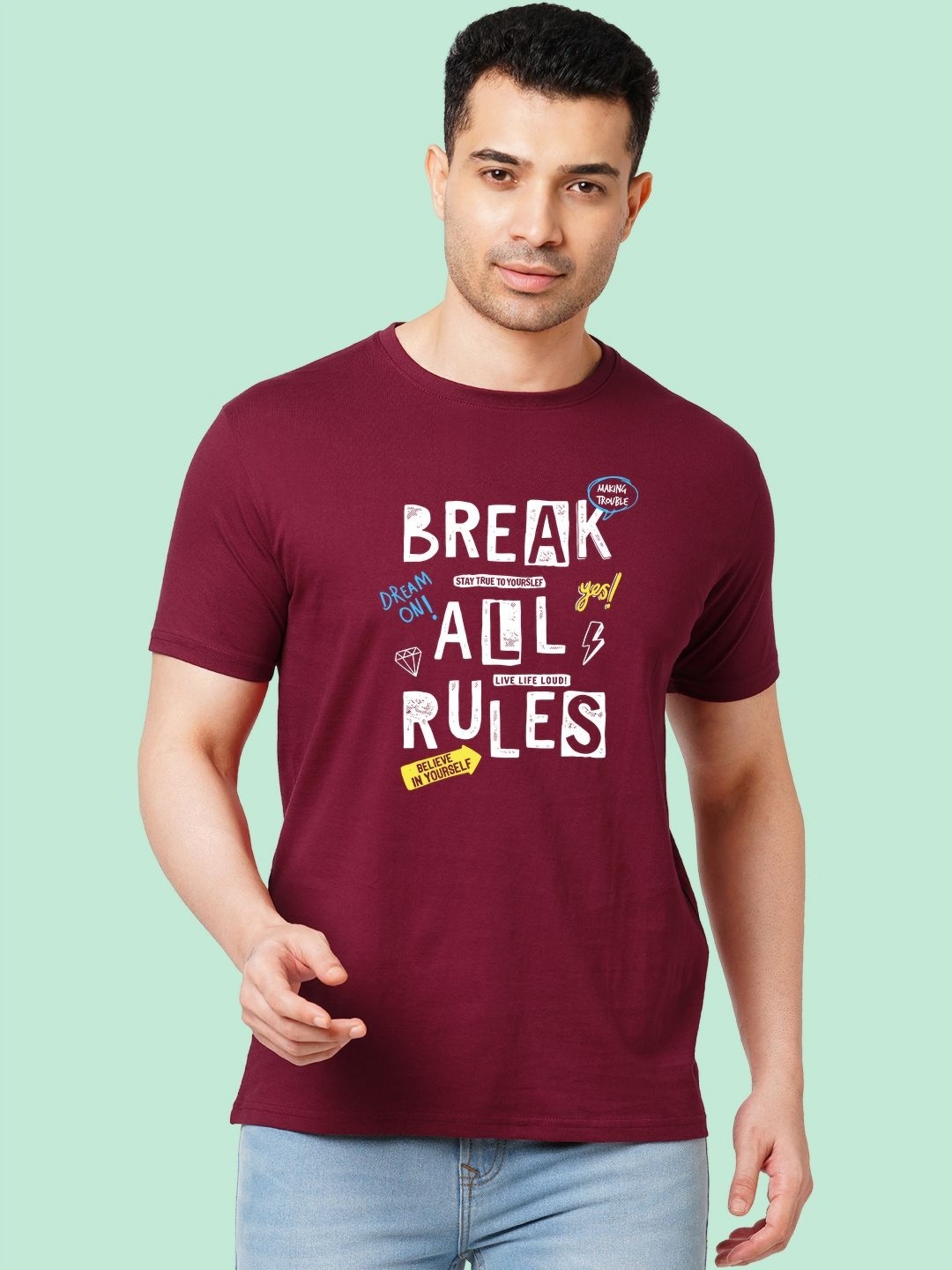 

Wear Your Opinion Men Typography Printed Round Neck Cotton T-shirt, Maroon