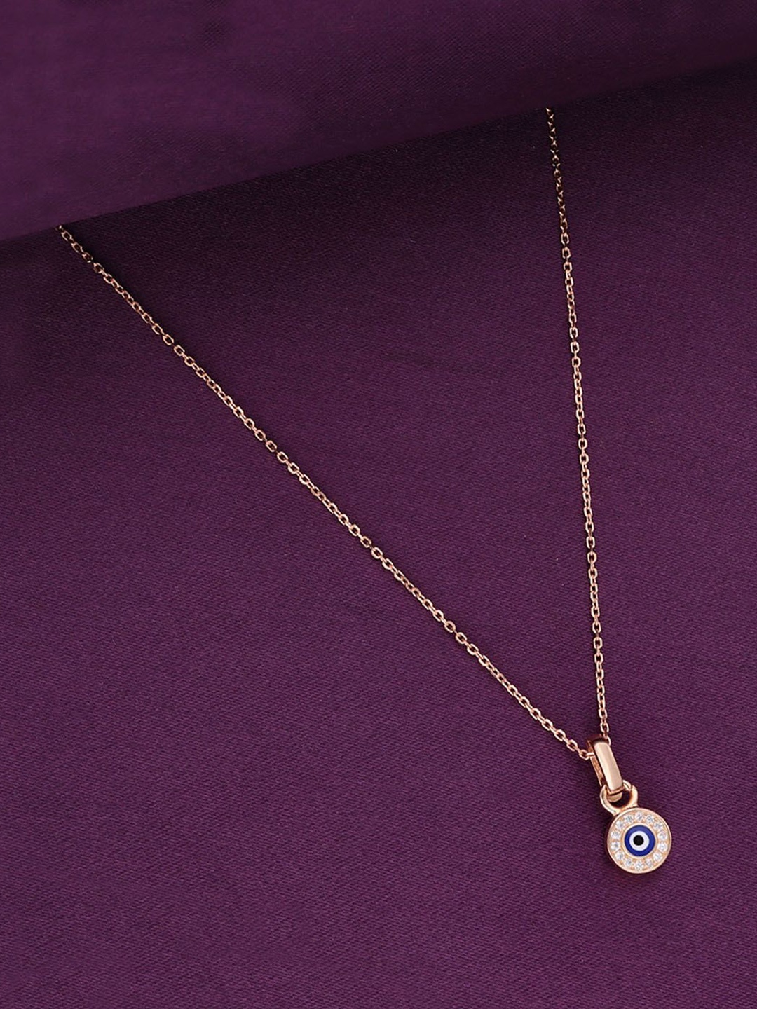 

KAI JEWEL 925 Sterling Silver Rose-Gold Plated Cubic Zirconia Pendant Chain