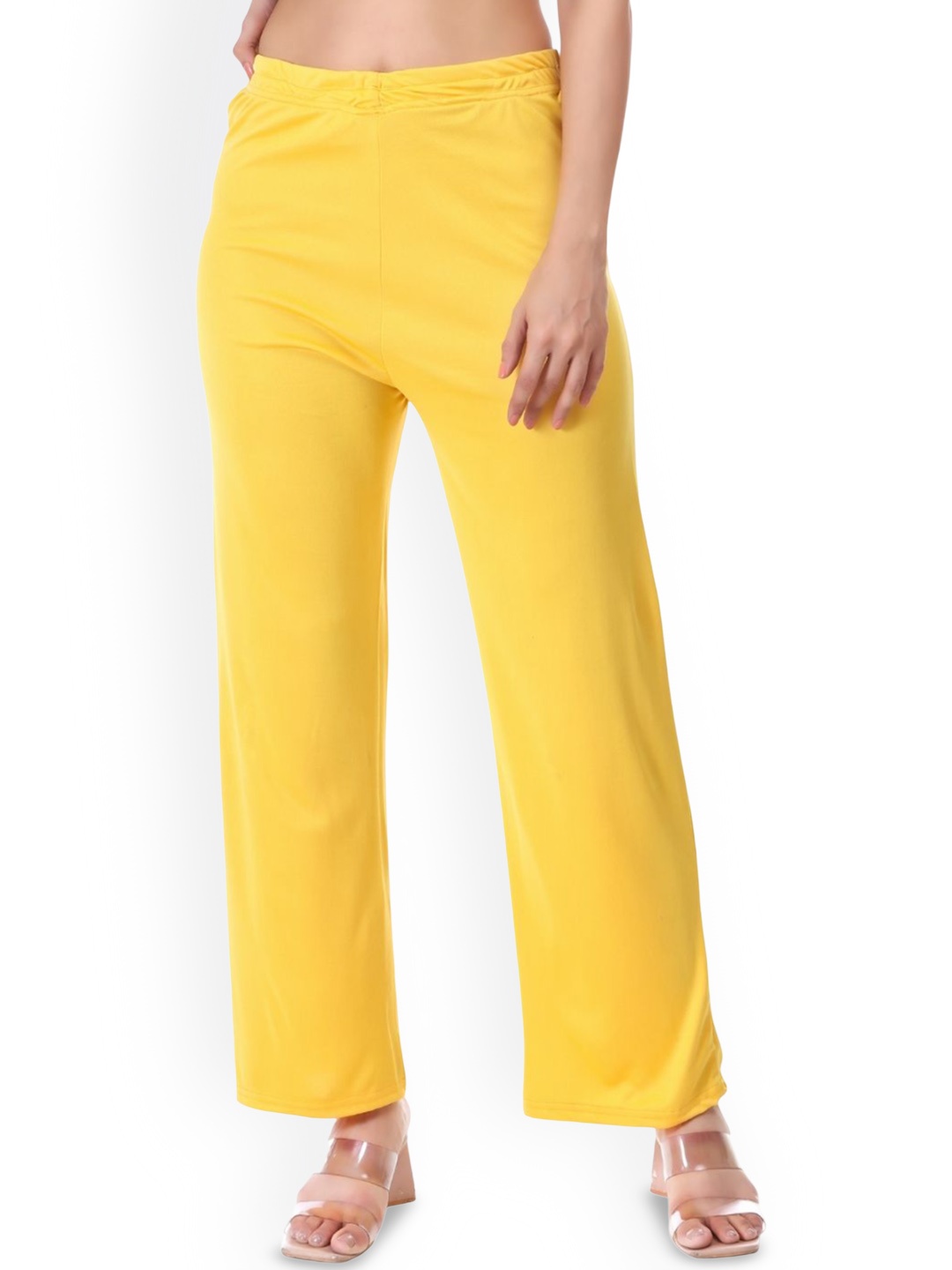 

OWL MINK Women Relaxed Trousers, Yellow