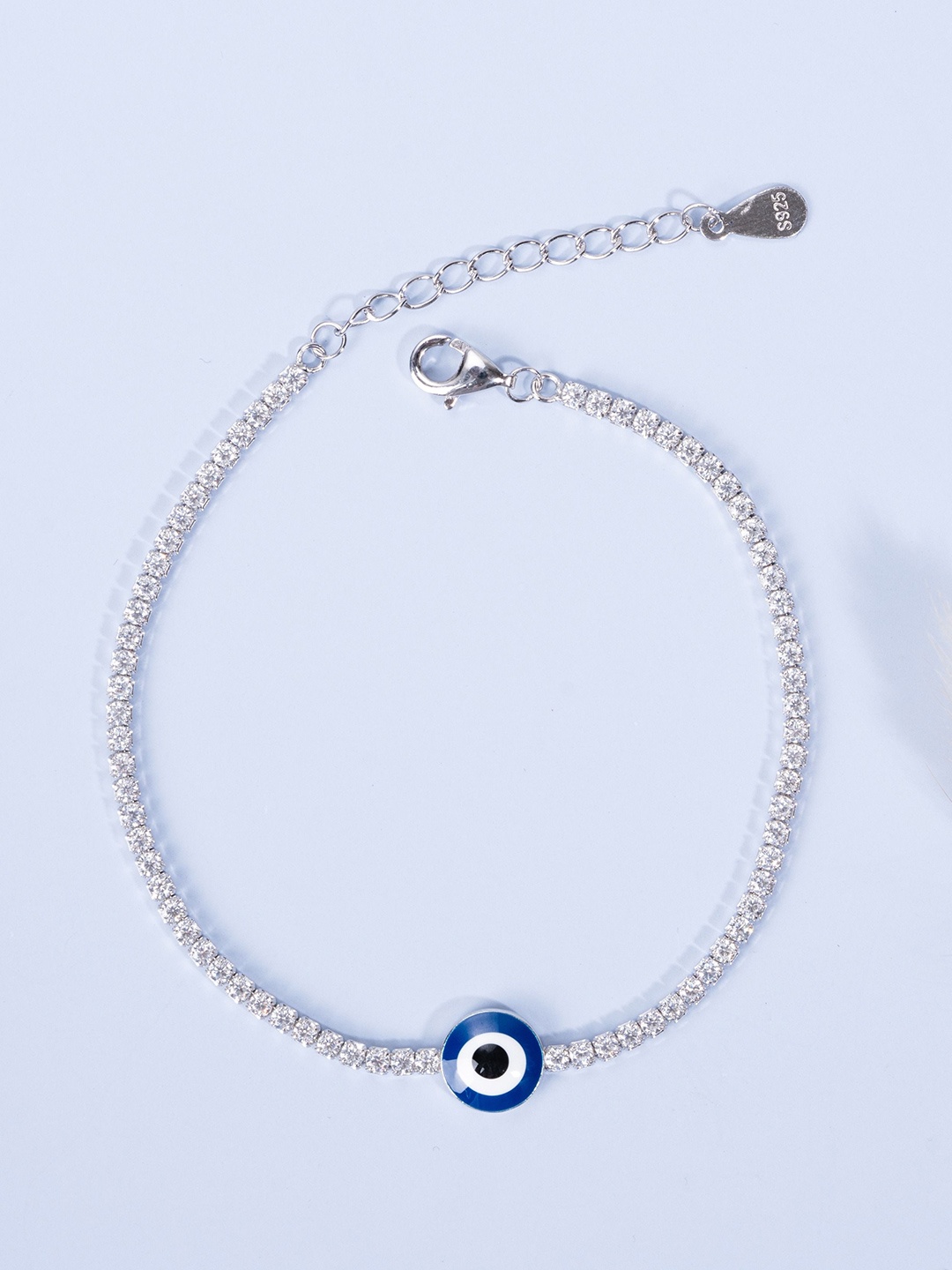 

GLYTERS Women Sterling Silver Rhodium-Plated Wraparound Bracelet