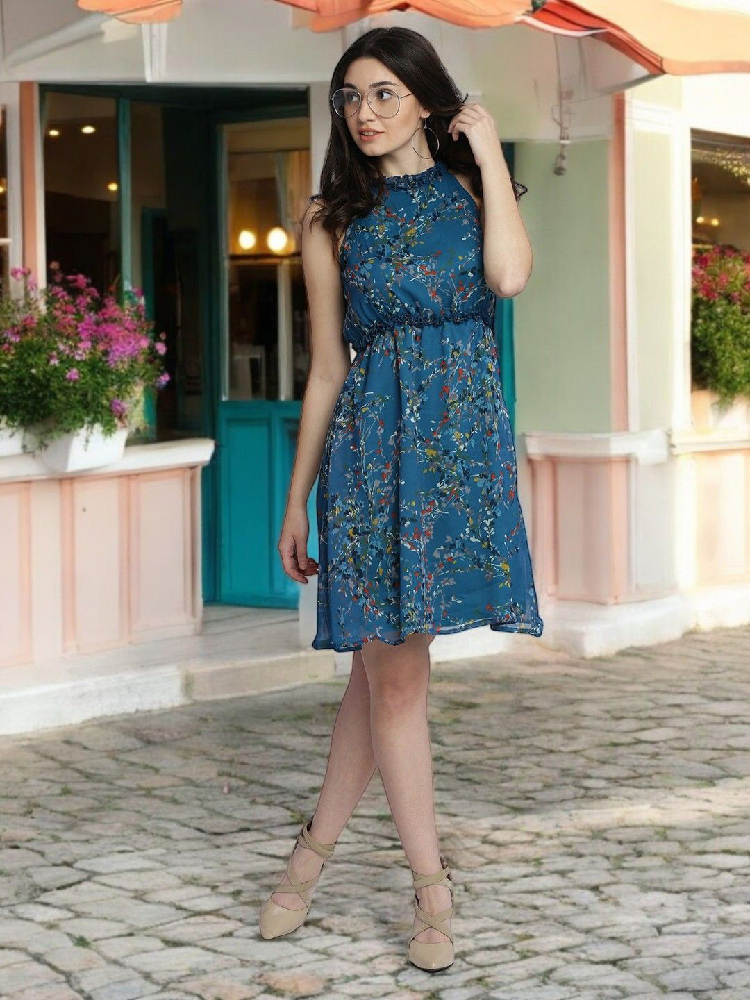 

Miss Chase Floral Print Chiffon Fit & Flare Dress, Multi