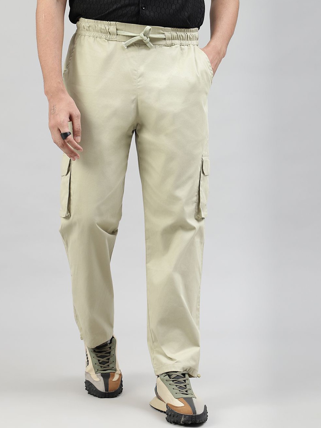 

DRIPCULT Sandy Cotton Cargo Trousers, Khaki