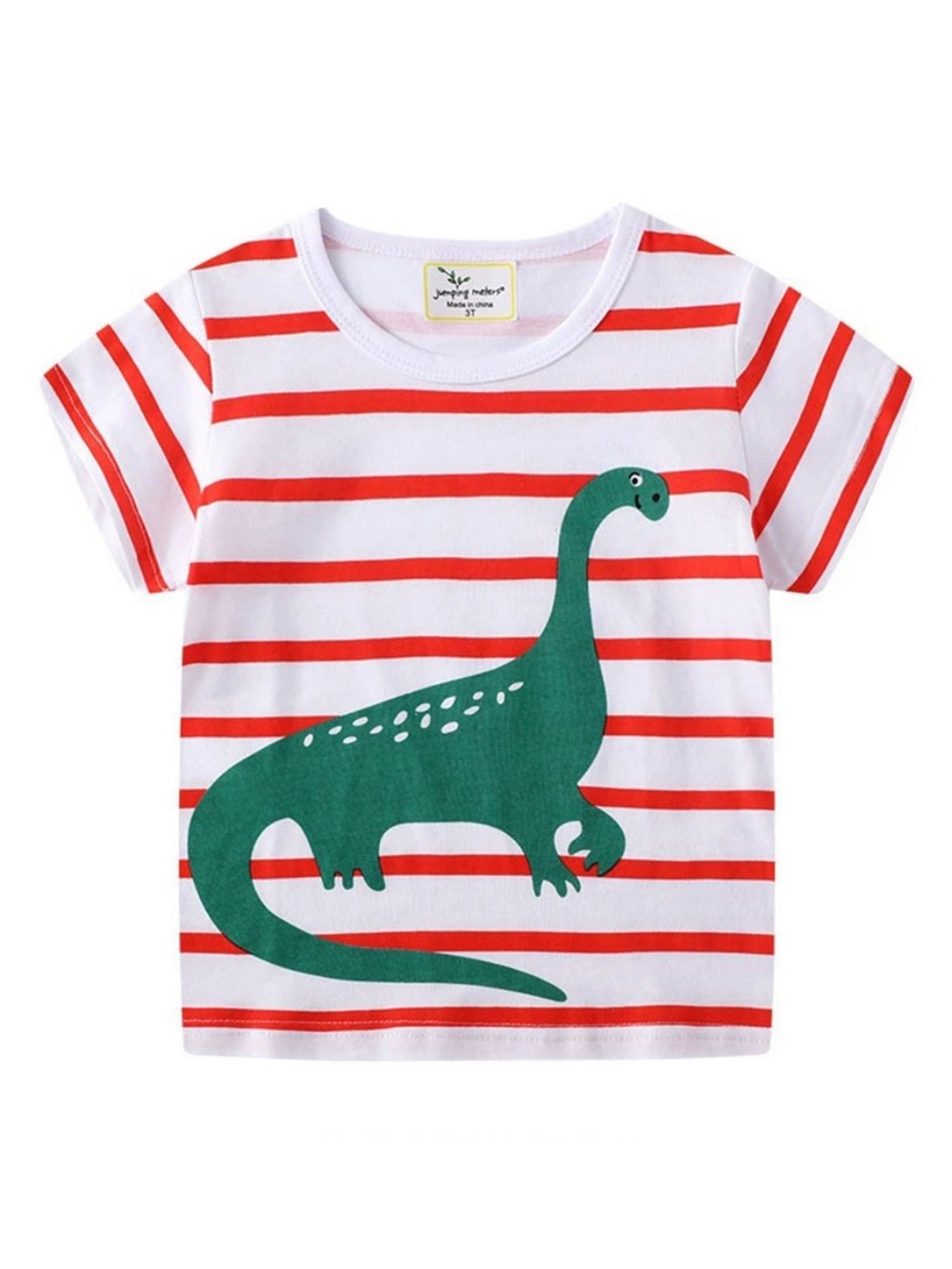 

LULU & SKY Boys Striped Applique T-shirt, White