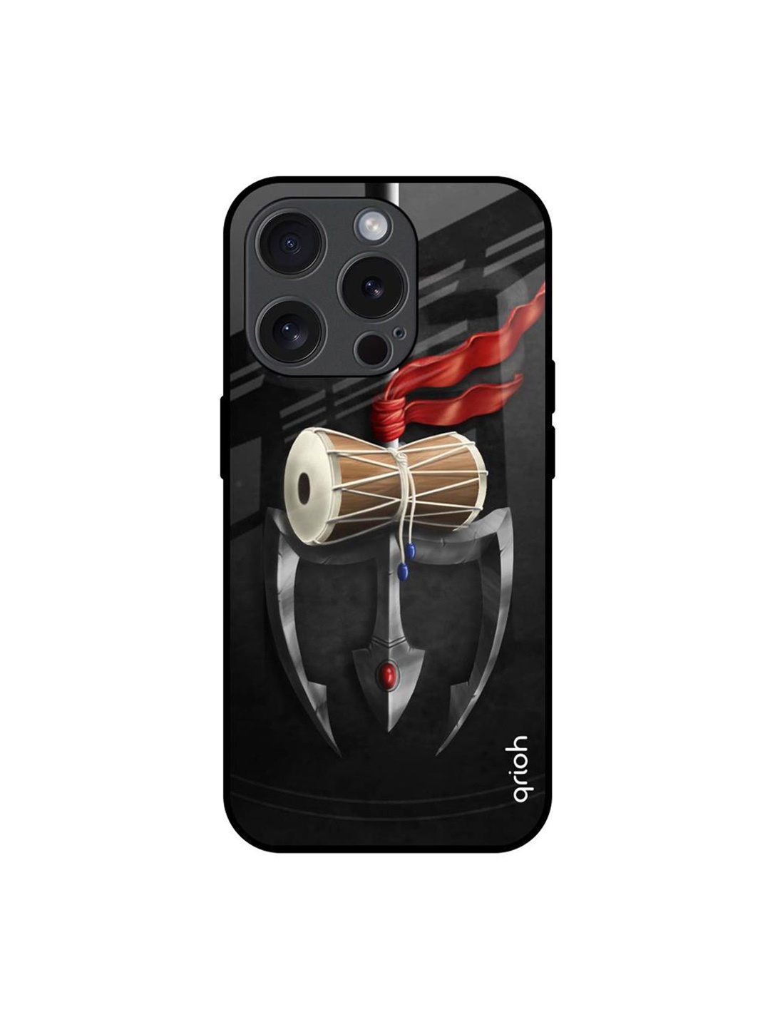 

QRIOH Quirky Printed iPhone 15 Pro Back Case Mobile Accessories, Black