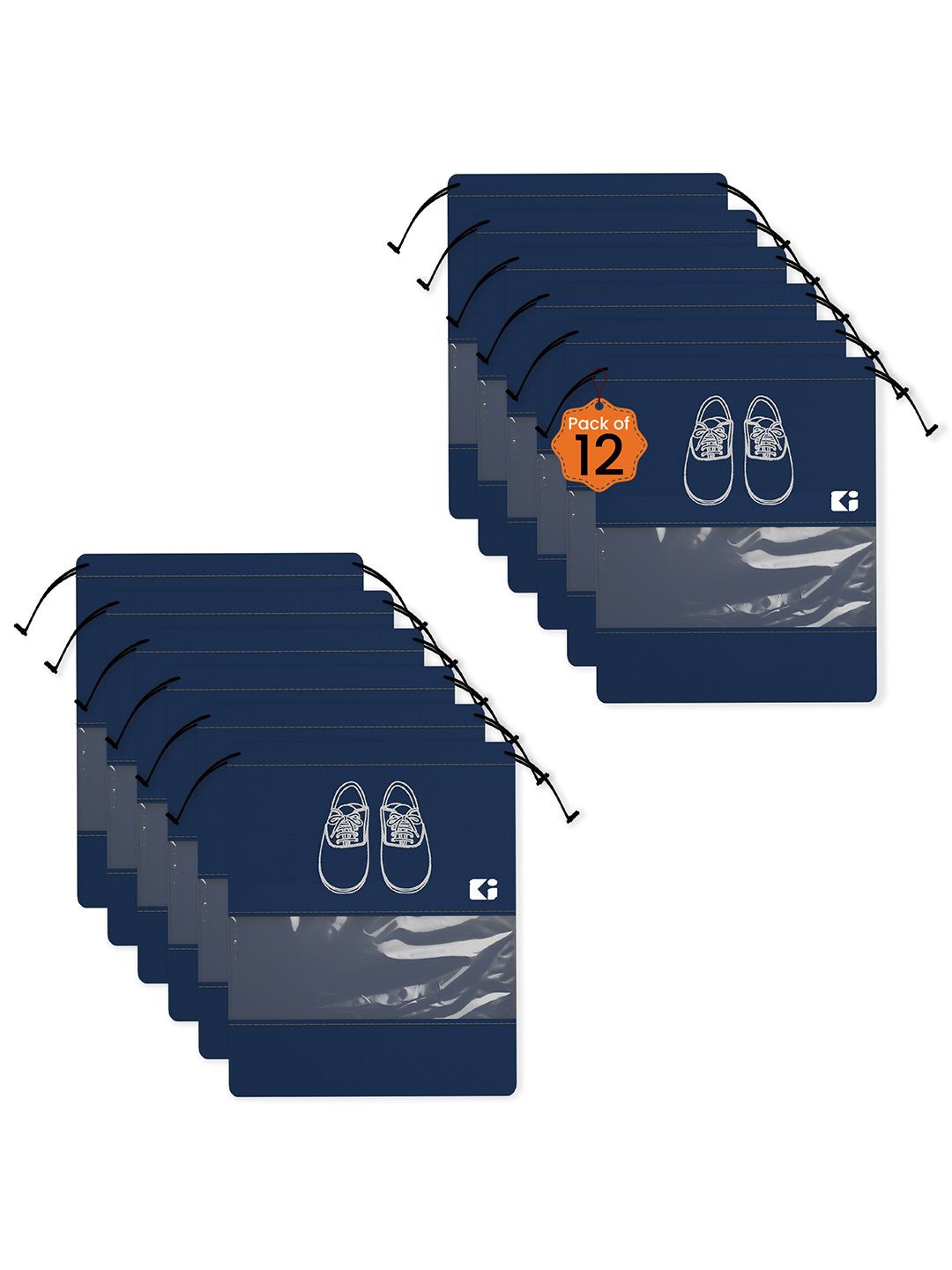 

Kuber Industries Navy Blue 12 Pieces Printed Shoes Organisers