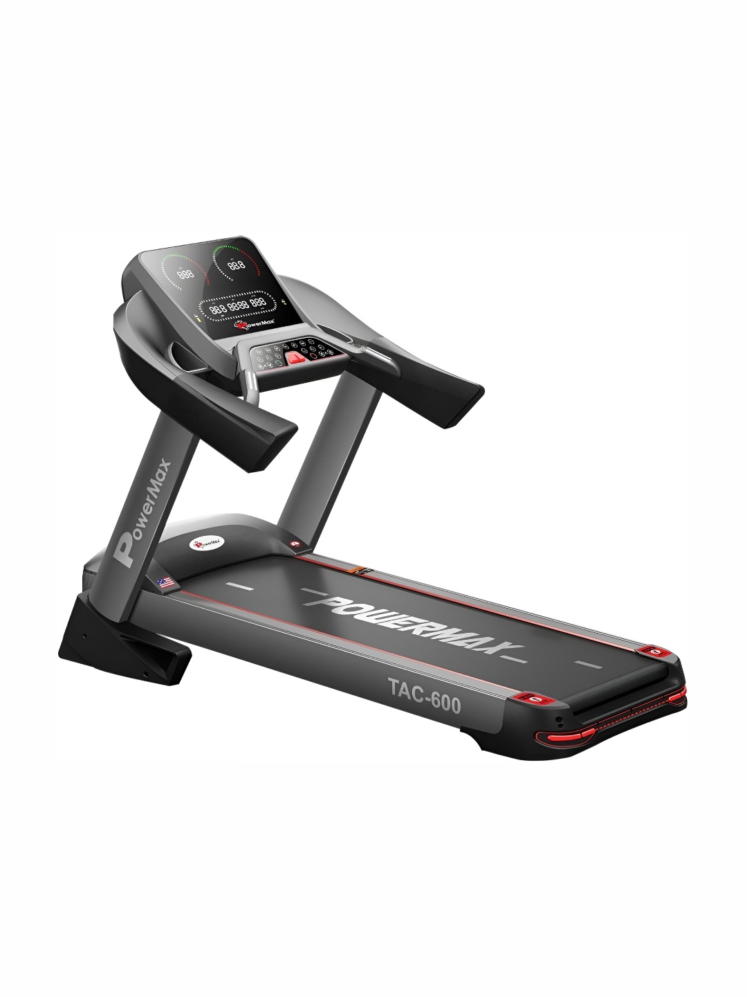 

PowerMax Fitness Printed TAC-600 Heavy Duty Treadmill, Black