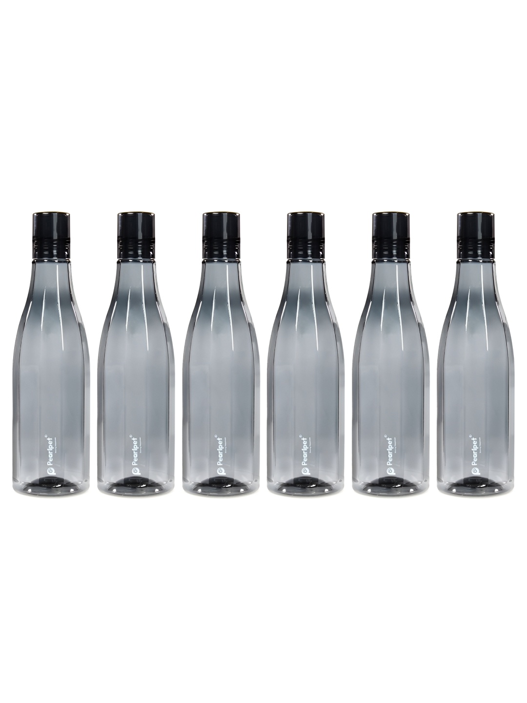 

Pearlpet Azzure Grey and Black 6 Pieces BPA-Free Water Bottles 1L Each
