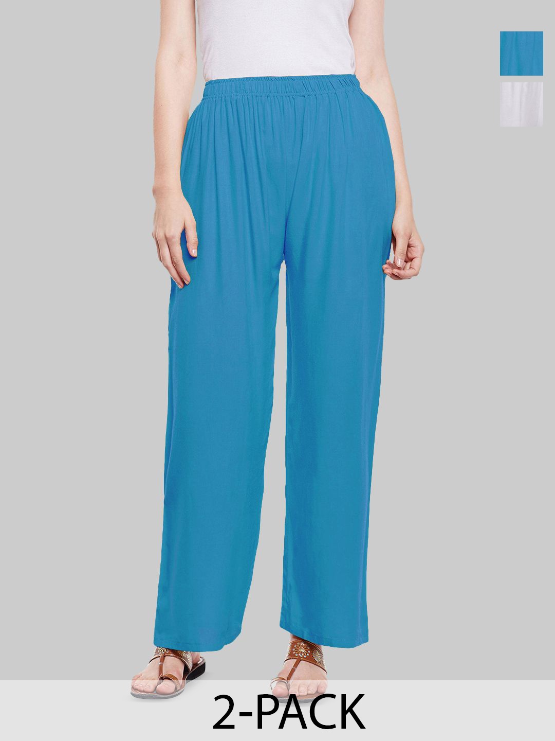 

Castle Lifestyle Women 2 Ethnic Palazzos, White